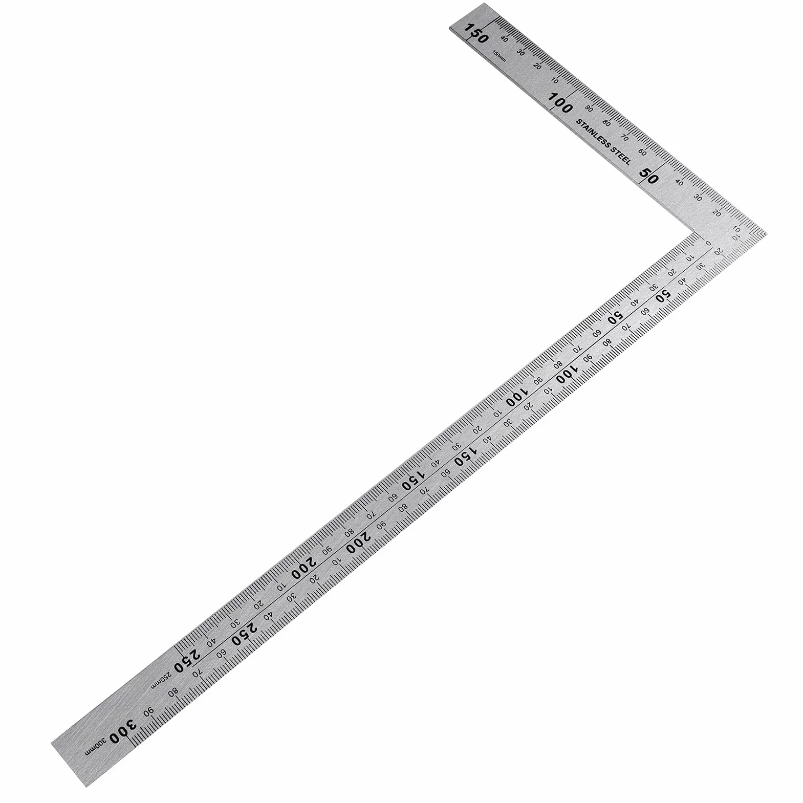 Escuadra de Acero 90 Grados 150×300mm Regla Metálica Cuadrada para Carpintero