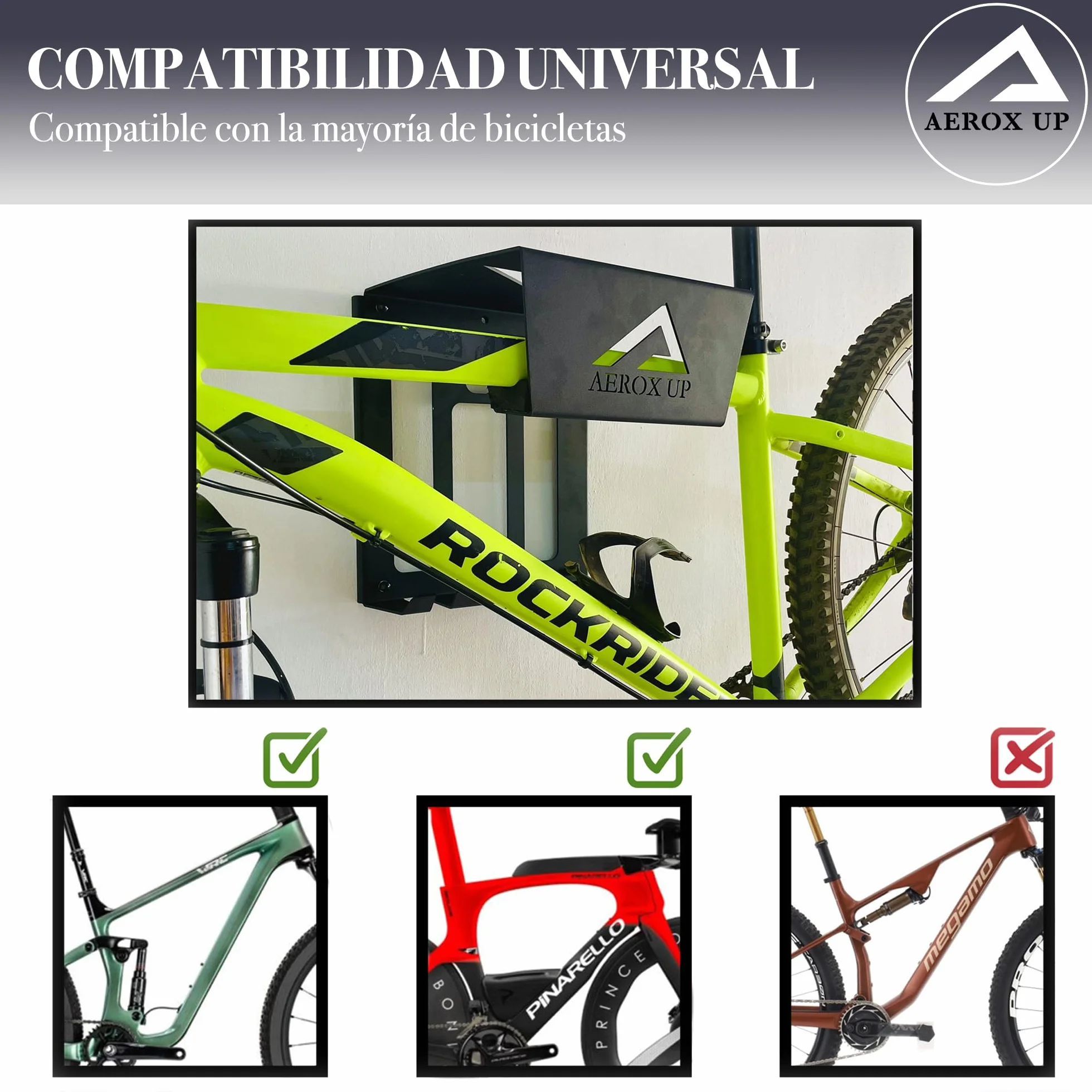 Soporte de Bicicletas Pared - Soporte Pared Bicicleta - Colgador Bicicleta de Pared - Soporte Bici - Bike Stand - Colgar Bicicletas en Pared - Gancho Elevador Bicicleta - Cuelga Bicicletas