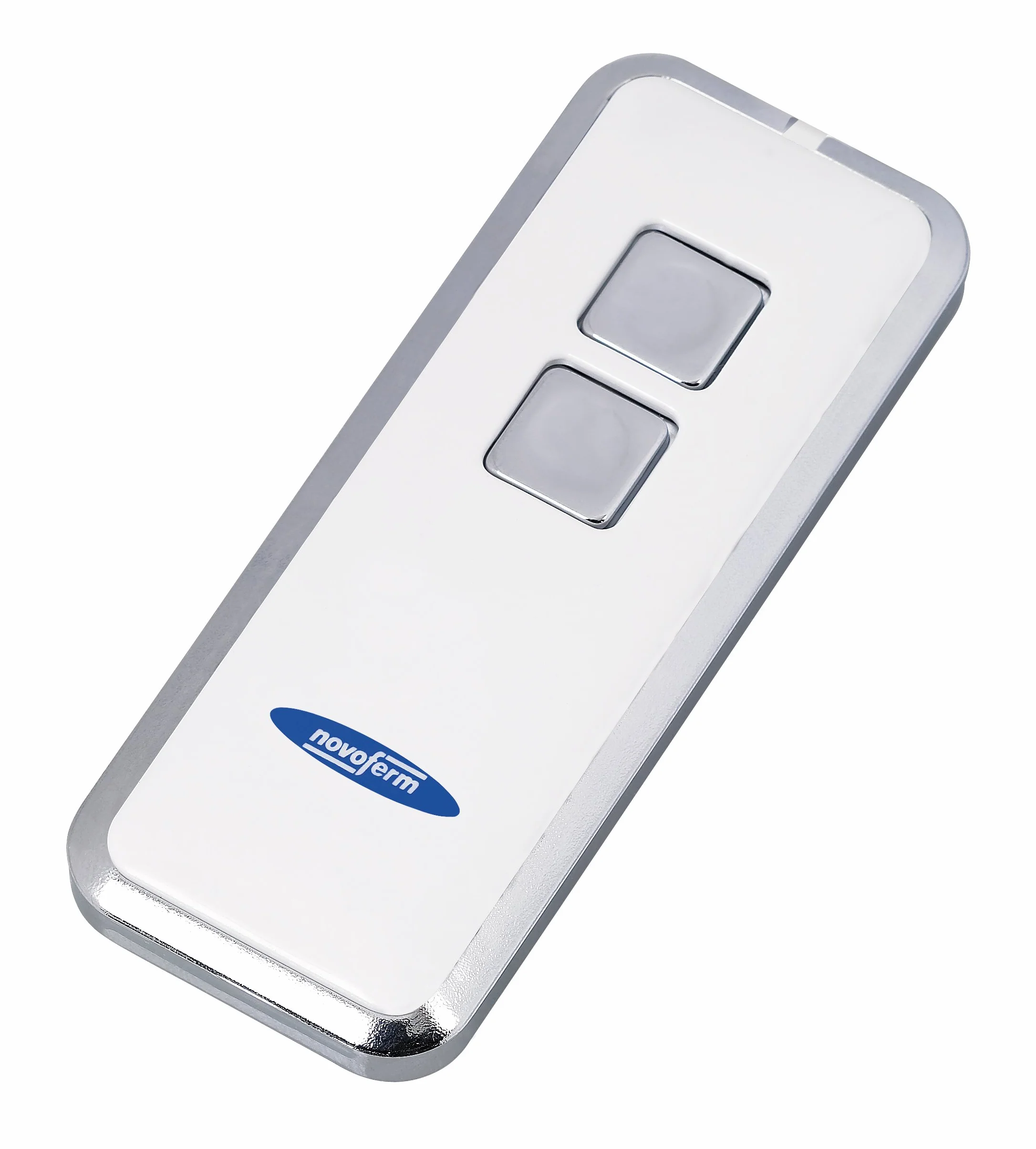 Novotron 522 TM15912001150 - Mando a distancia para puerta de garaje (2 canales transmisores; 64/128 bits de cifrado; 433 MHz; plateado/blanco)
