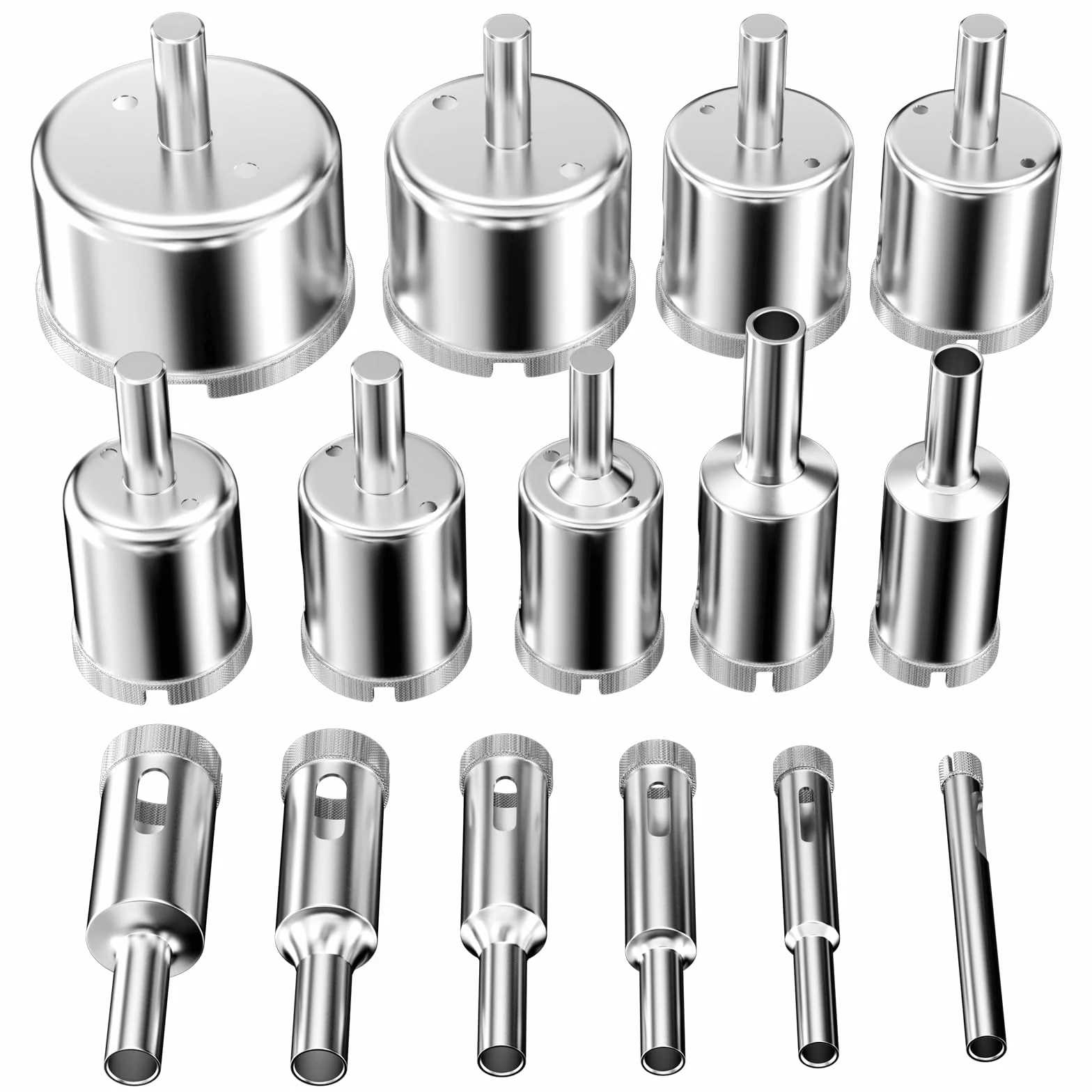 15 Piezas Broca de Diamante, Juego de Taladro, Sierra Perforadora para Porcelana, Vidrio, Mármol (6/8/10/12/14/16/18/20/22/25/26/28/30/40/50mm)