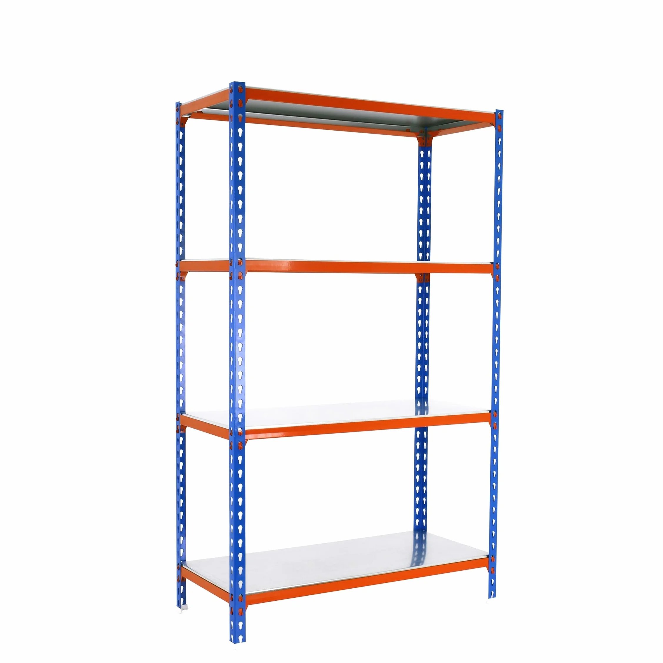 Simon Rack Estanterias Metalicas, 1500x1100x400 mm, 4 Baldas de Metal, 200 kg de Punto Flexión, Estanterias Almacenaje, Azul/Naranja/Galva - Simonclick