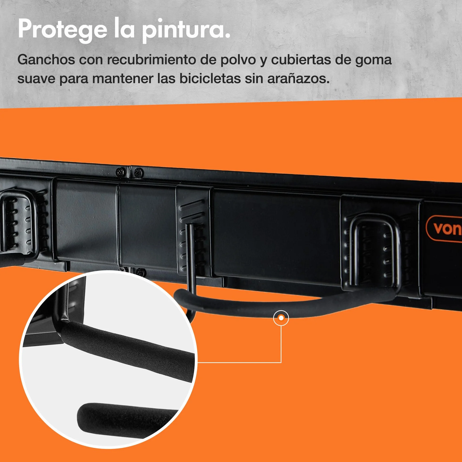 VonHaus Soporte de Bicicletas Pared Vertical – Colgador Pared 3 Bicis y 3 Cascos – Cuelga Bicis de Pared para Organizar Garaje – Soporte de Pared Bicicletas de Montaña o Carretera