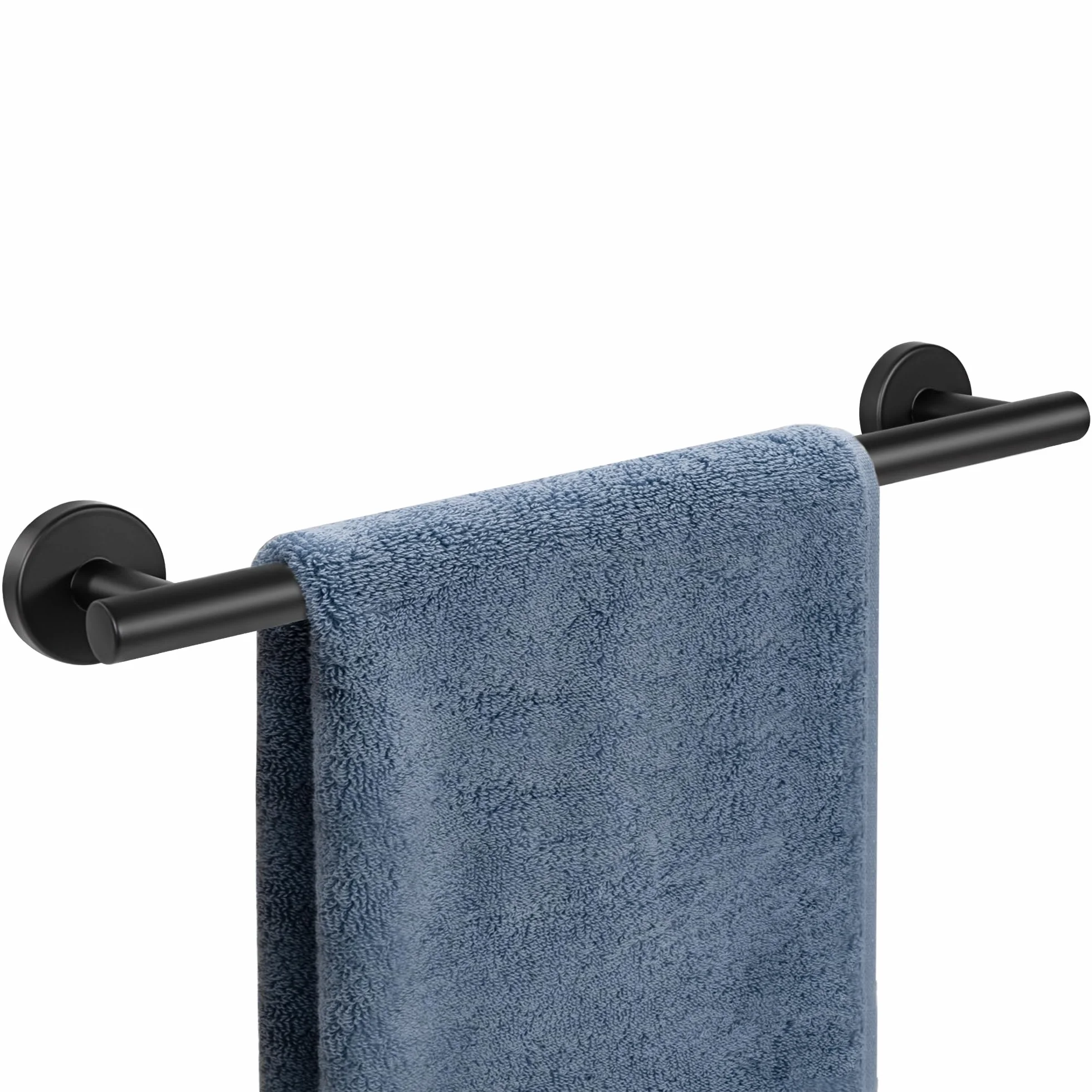 Toallero Montado en la Pared Acabado Cepillado de Acero Inoxidable 304 Pequeño Soporte de Toalla para Baño y Cocina 40cm (Negro)