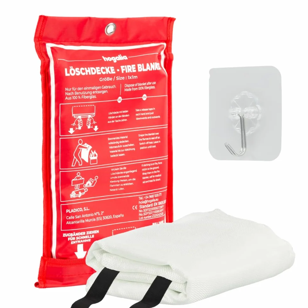 Manta Ignífuga Homologada 100x100 cm para Cocina Barbacoa Emergencias