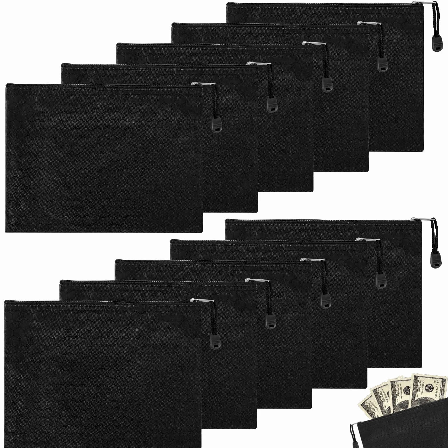 Monederos resistentes al agua 10 unidades 24x18 cm A5 con cremallera