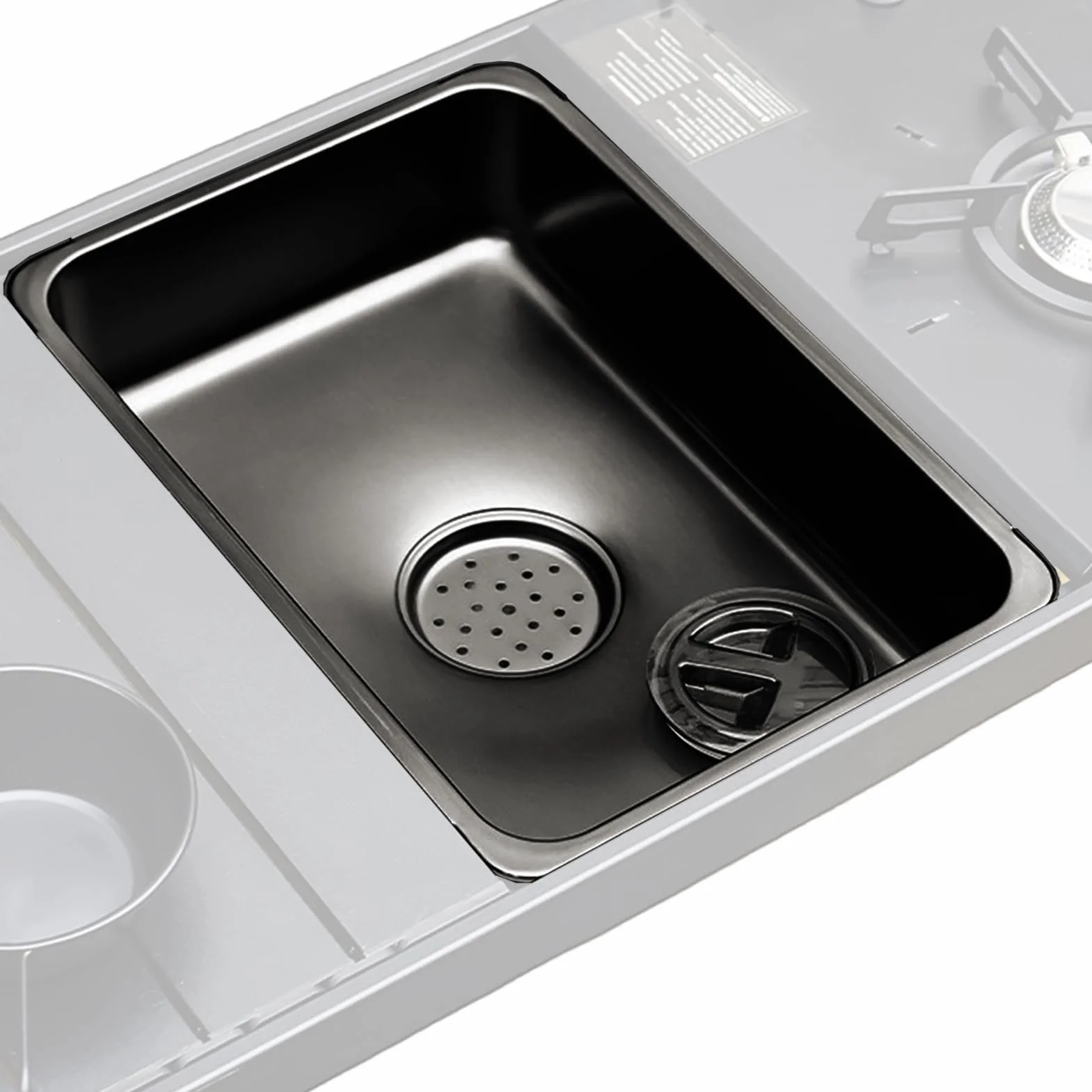 Lavabo de campo, fregadero al aire libre | Lavabo de acero inoxidable | Bañera, lavabo multiusos con tapón de drenaje para picnic interior, exterior, lavandería