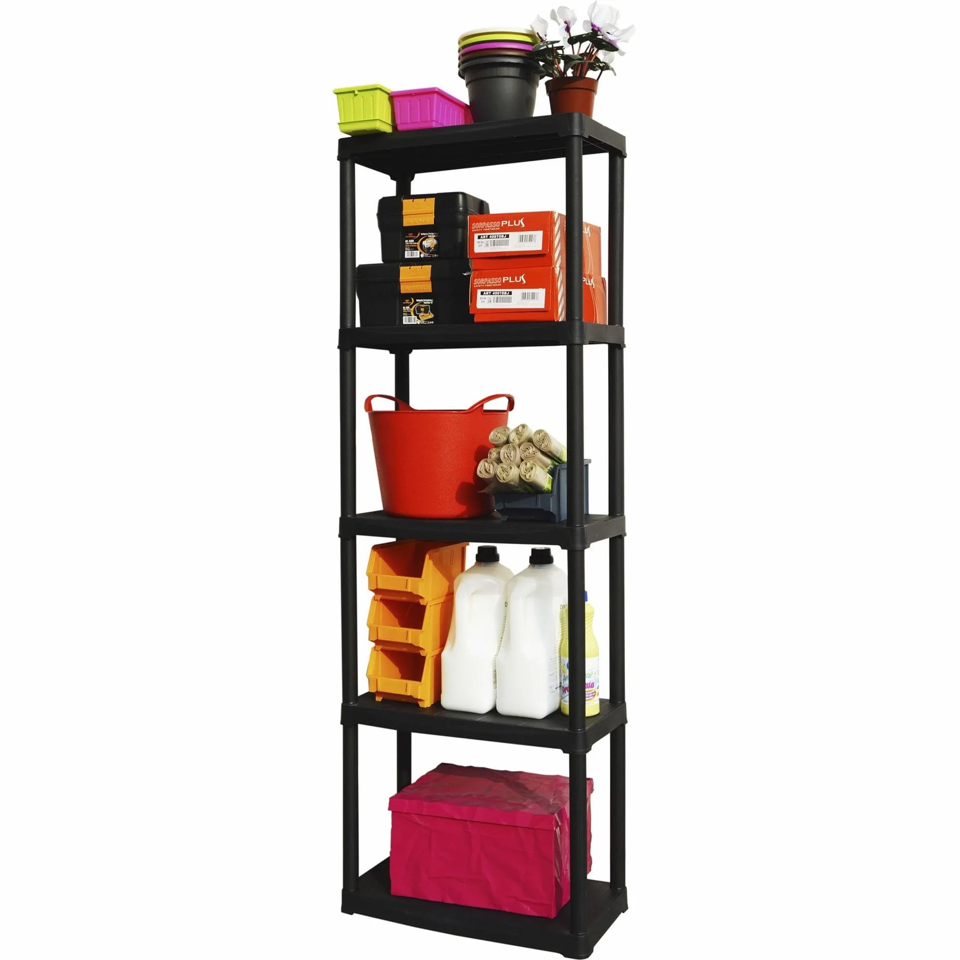 Estantería modular con 5 baldas de 60x30x176cm en polipropileno