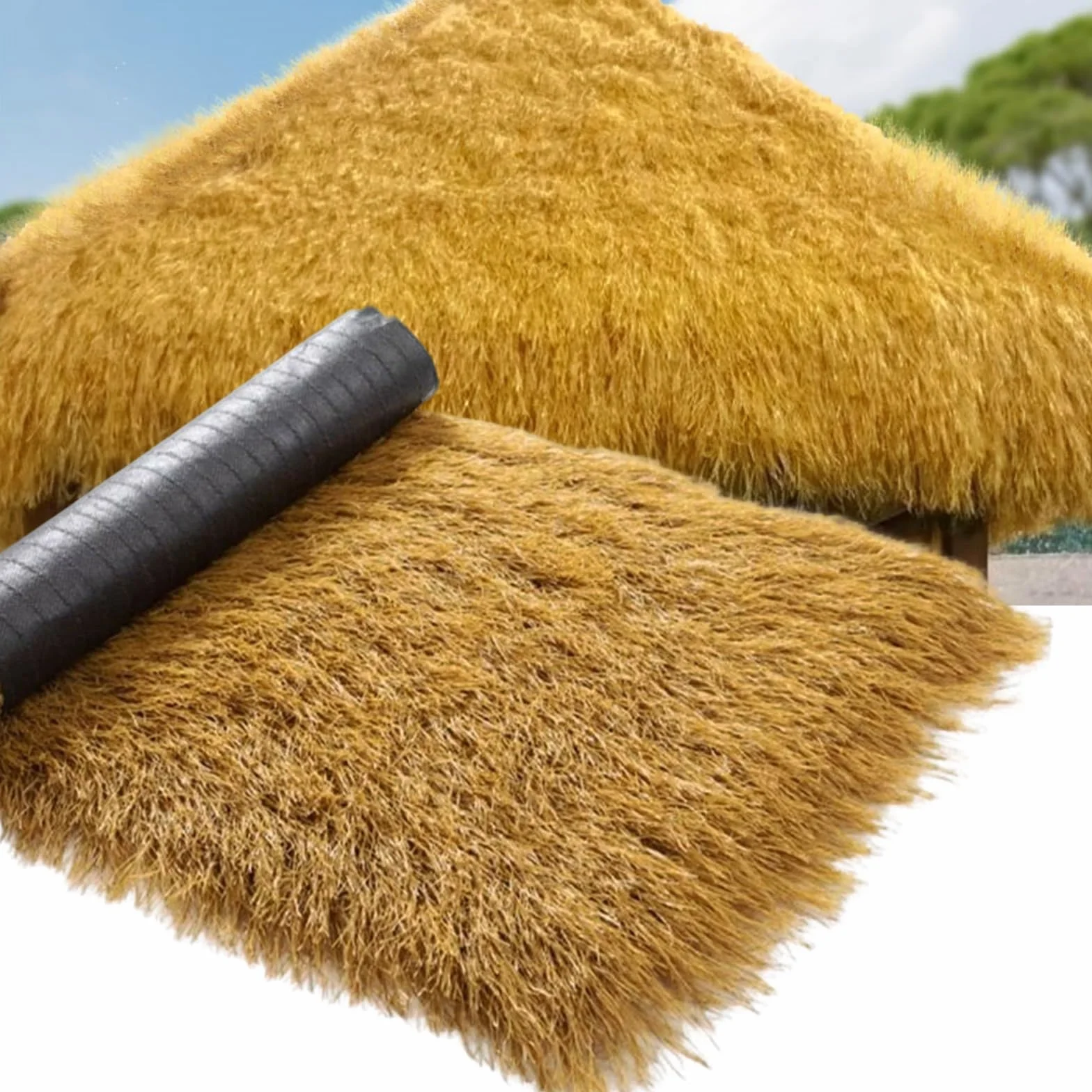 Rollo De Paja Artificial, Techo De Hierba De Paja Sintética, Techo De Paja De Barra Tiki, Hierba De Paja Mexicana. Fiesta Hawaiana En La Playa, Decoración De Valla De Jardín Y Decoración (Size:0.5*3m)