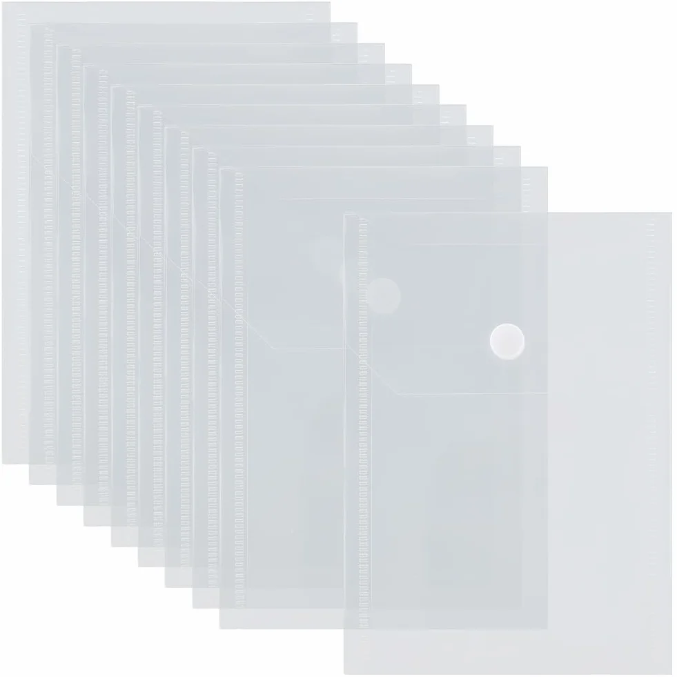 10 sobre de Plástico Vertical con Cierre A Presión, Reutilizable, para Guardar Sellos, Pequeño, Impermeable, Transparente, Organizador de Pegatinas, Recibos, Carpetas para Guardar Fotos, 4x6