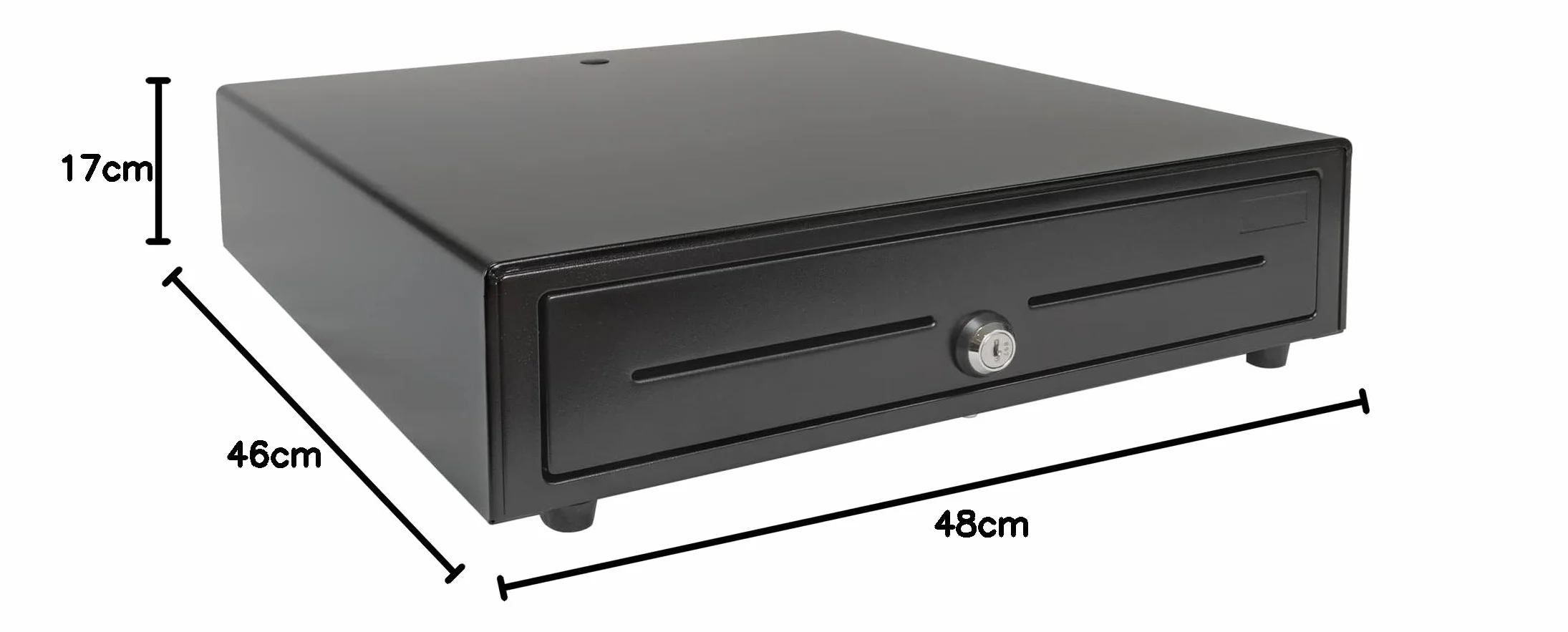 UNYKAch Cajón Portamonedas UNYCASH 56001 Estructura Metálica 41x41cm 4 Compartimentos para Billetes y 8 para Monedas Apertura Automática RJ11 Manual con Llave Compatible con Sistemas POS