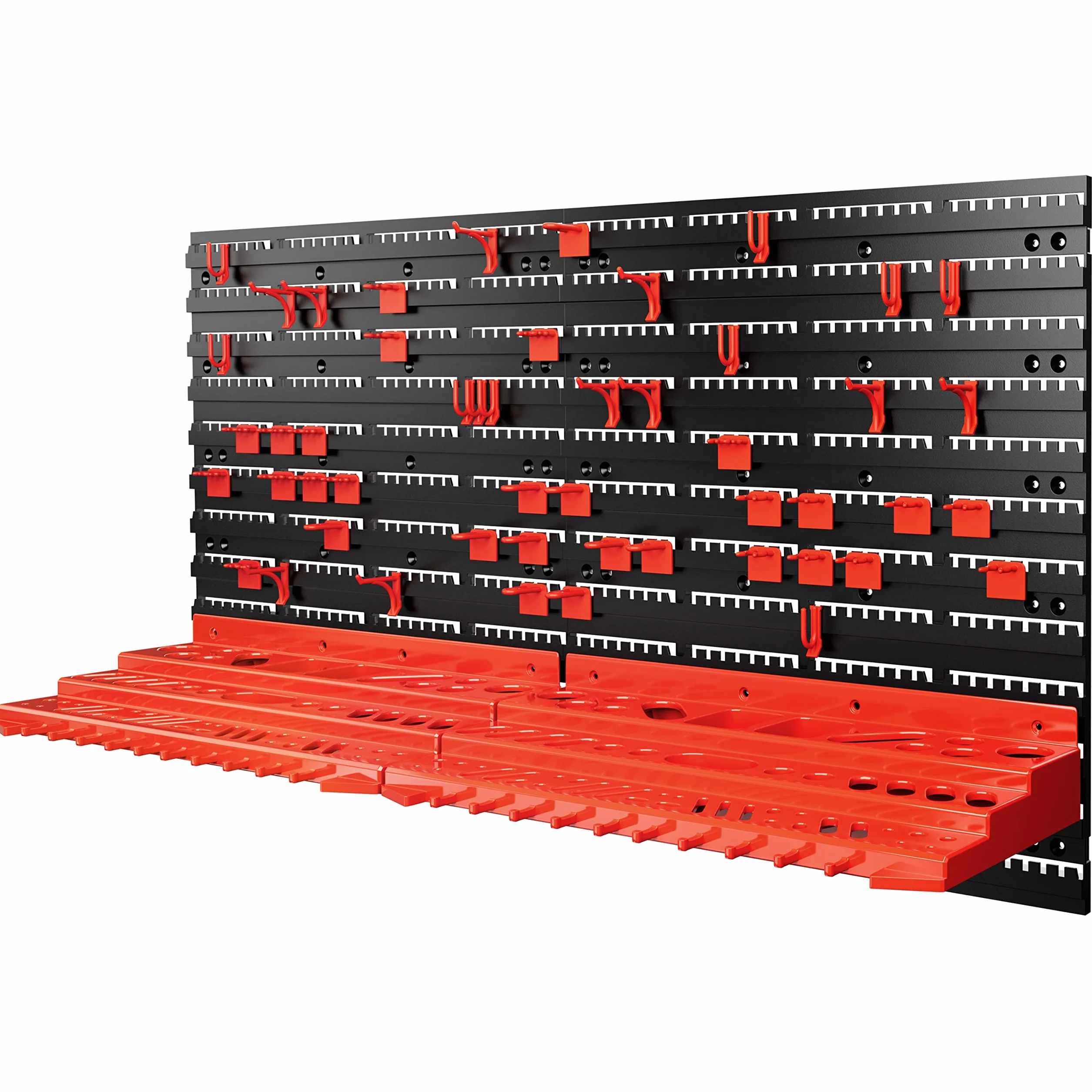 MONZANA® Organizador de Herramientas de Pared 95x54cm Paneles Perforados Ampliables Portaherramientas Sistema Almacenamiento Orden Taller 54 Piezas