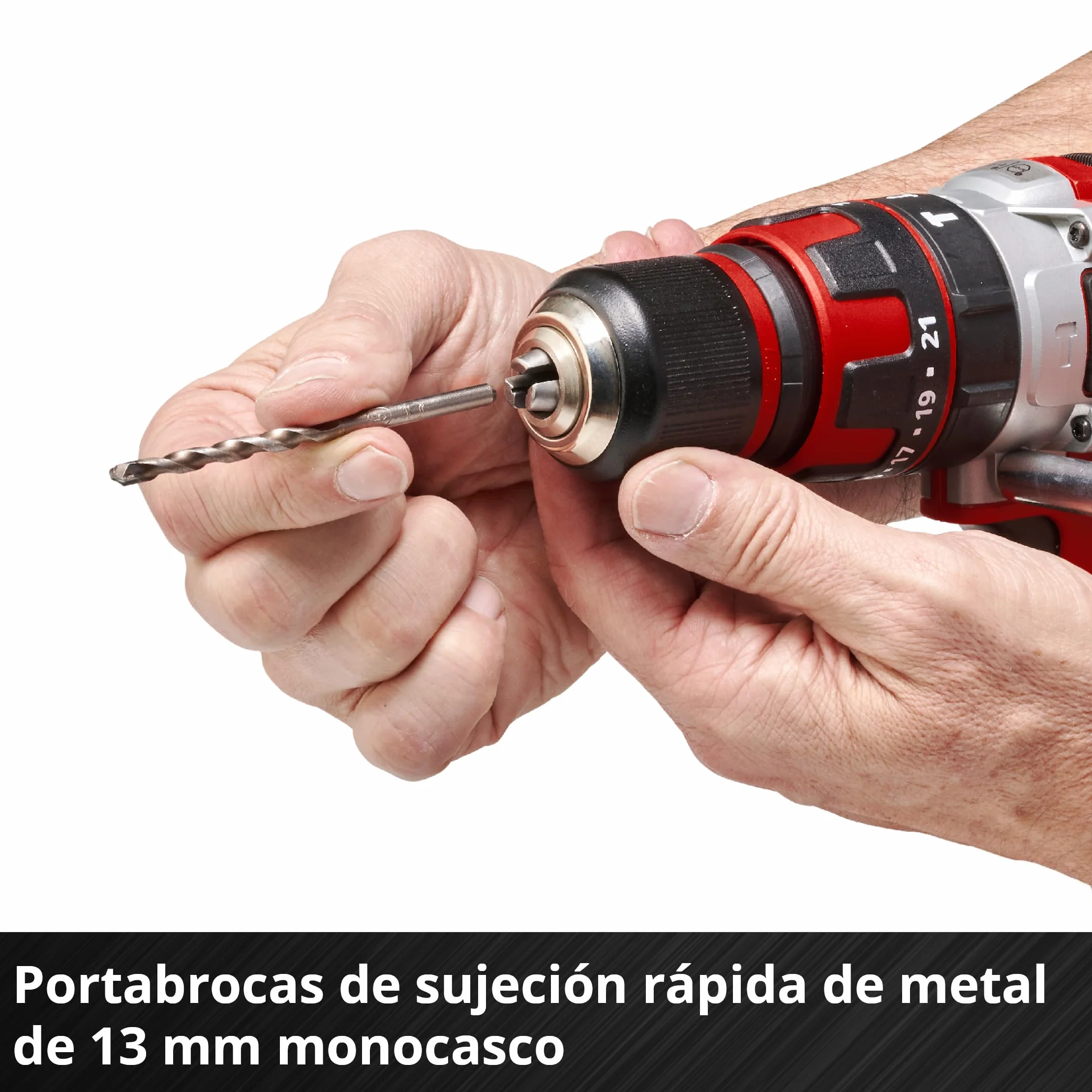 Einhell Taladro percutor sin cable TE-CD 18/48 Li-i (2x2,0 Ah) Power X-Change (iones de litio, incluye función de taladro de percusión, incluye 2 baterías de 2,0 Ah PXC, cargador y maletín)
