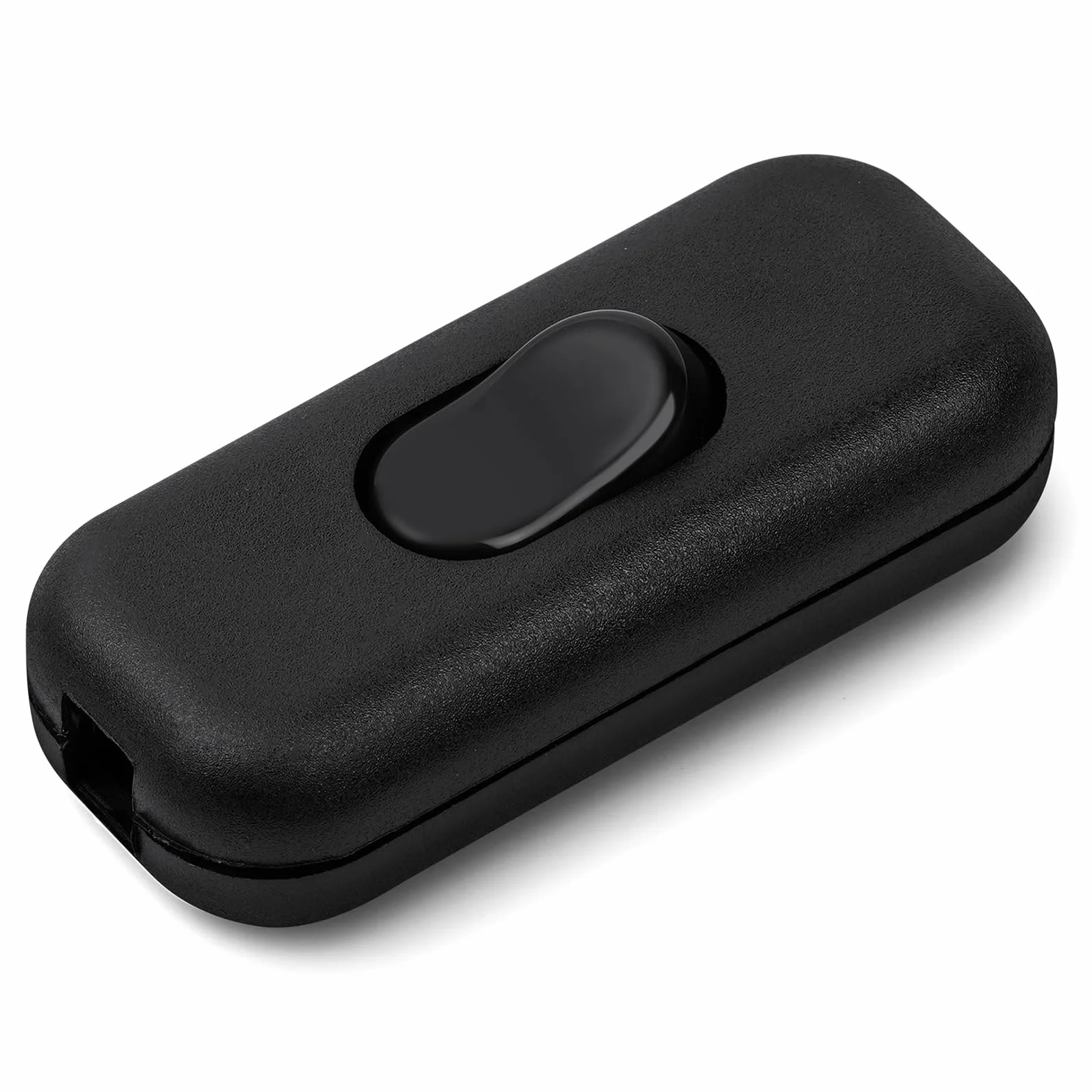 AXFEE 1 Piezas Interruptor Lampara Torpedo, 6A 250V Interruptor de Alimentación en Línea, Interruptor de Cable en Línea Botón, para electrodomésticos pequeños o lámparas, Negro