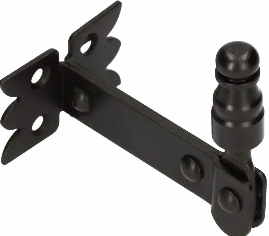 KOTARBAU® Retenedor para contraventanas, Negro 68 mm, Retenedor Decorativo, Tope para contraventanas, Herrajes para contraventanas, Anclaje de Seguridad, Soporte para Sujetar contraventanas, Gancho