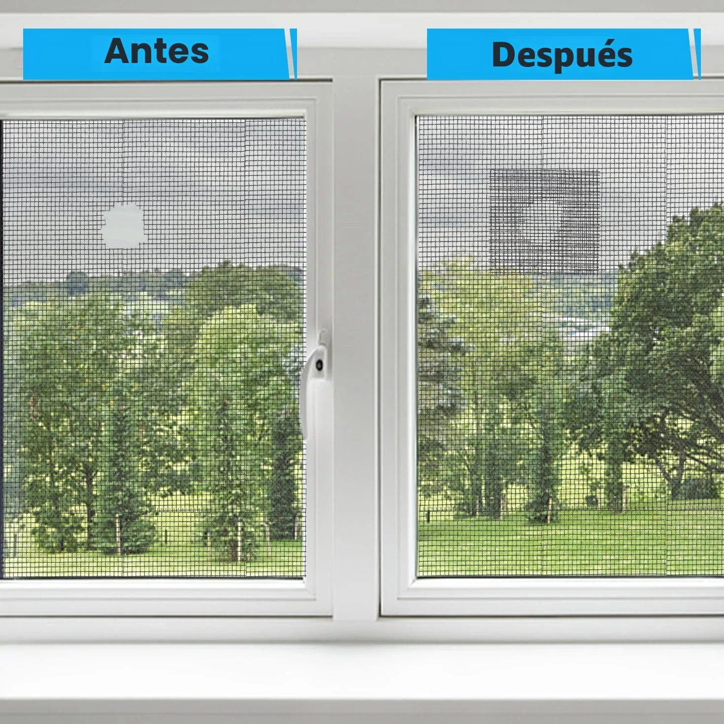 Secopad Cinta Reparadora de Mosquiteras, 50 mm x 9 m Kit de Reparación de Parches de Pantallas de Fibra de Vidrio para Pantallas de Puertas y Ventanas, Negro