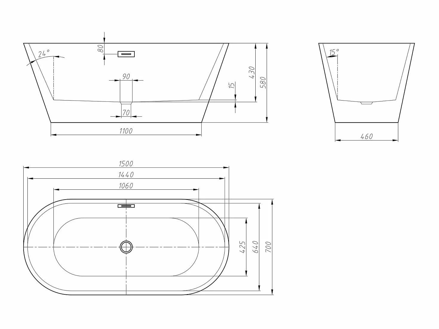 Vente-unique - BaÒera Designer Island - 201 L - 150 x 70 x 58 cm - Blanco - Twiggy