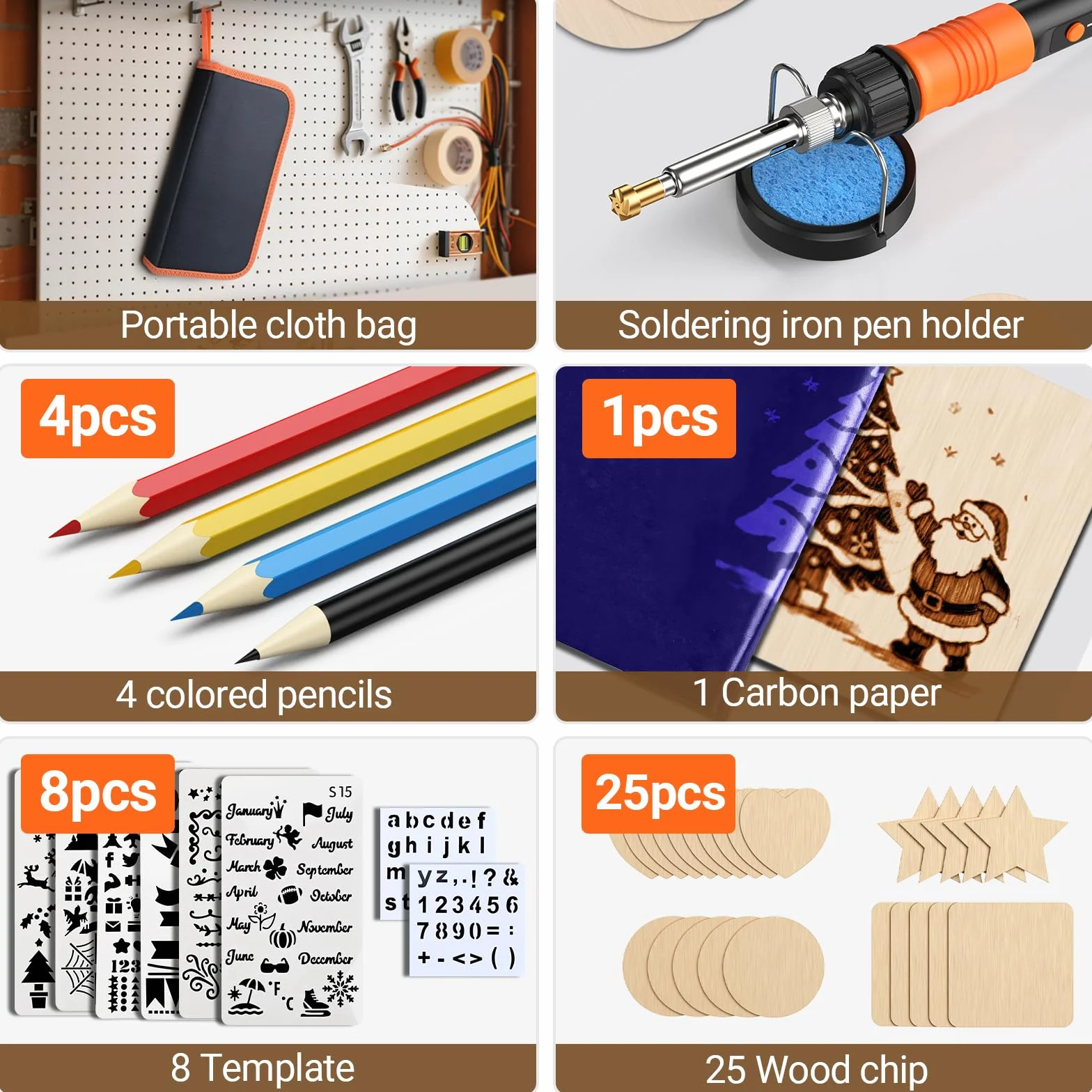 70 Piezas Kit Pirograbador De Madera，Kit Pirograbadores EléCtrico De 100w Con Temperatura Regulable Entre 200°C Y 500°C.Para Madera, Cuero Y Grabados