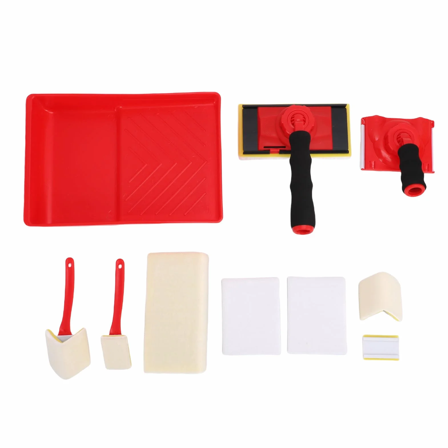 Ausla Kit de Herramientas para Bordear Pintura, Almohadilla Pintora para Esquinas de Recorte de Pared y Techo de 4 Formas con Bandeja de 7 Pulgadas y 5 Recambios para Pinturas