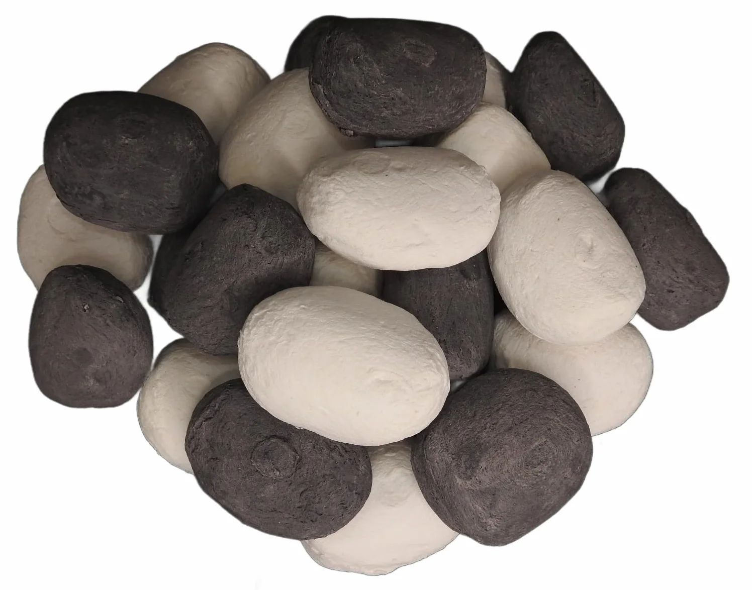 Repuestos de piedras de cerámica para estufas de gas COALS 4 YOU, 7 blancas 8 grises, 14x21x14 cm