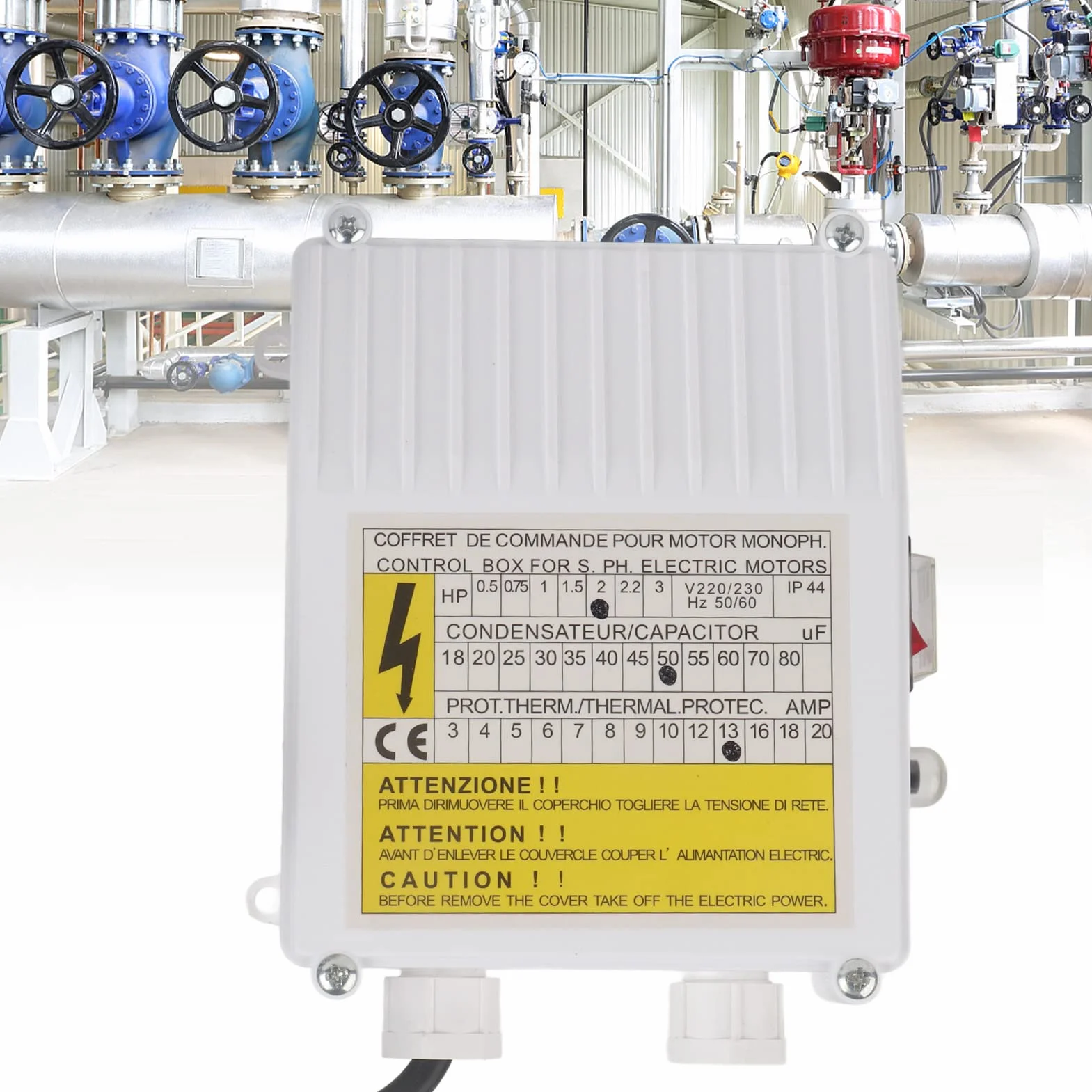 Controlador de Bombas Sumergibles Caja de Control de Bomba con Controlador de Disyuntor de Protección Térmica para Bombas Sumergibles, Bombas de Succión Domésticas (1500W Enchufe