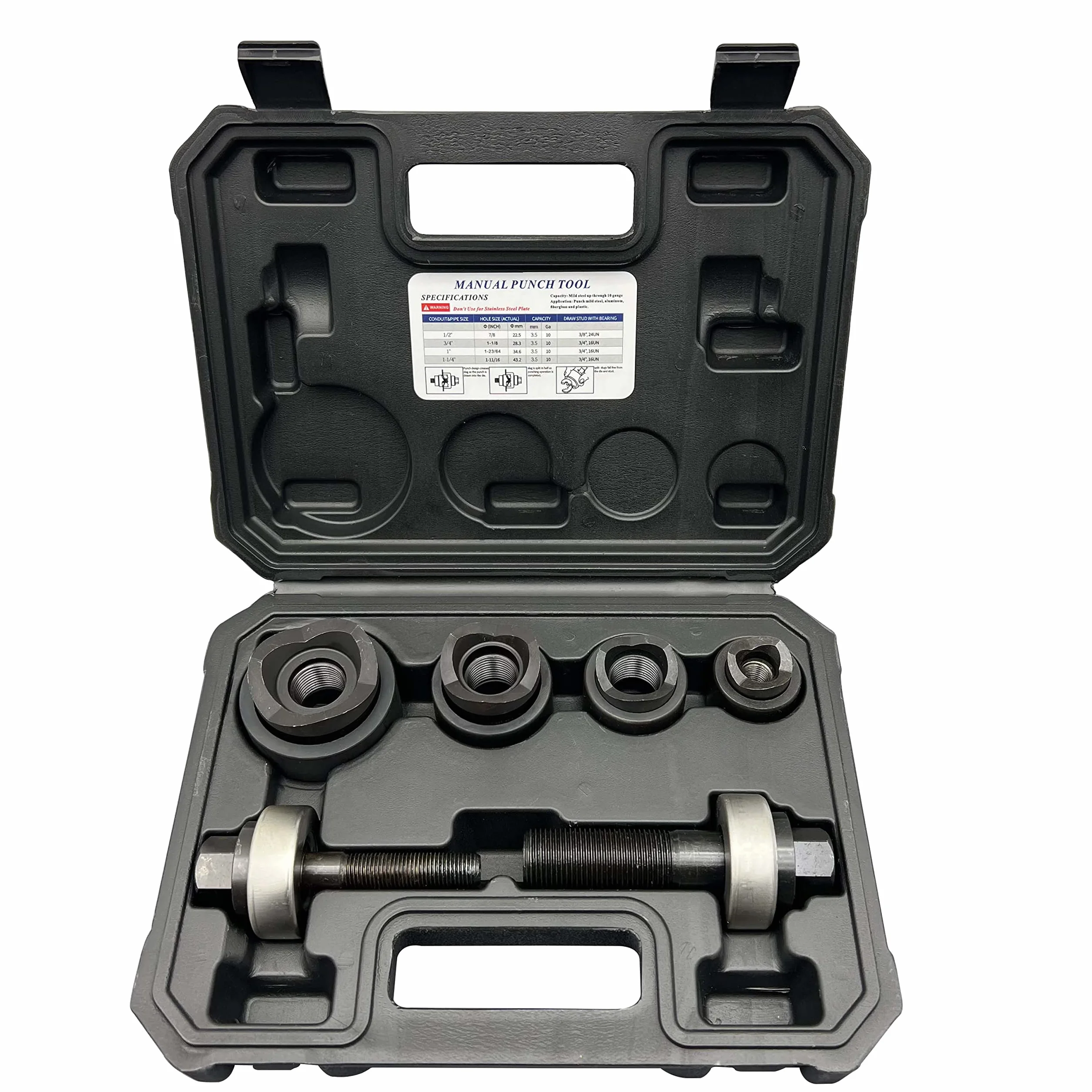 Kit de desarmador manual de perforación de agujero de 1/2", 3/4", 1", 1-1/4" juego de herramientas KO (MK-40)
