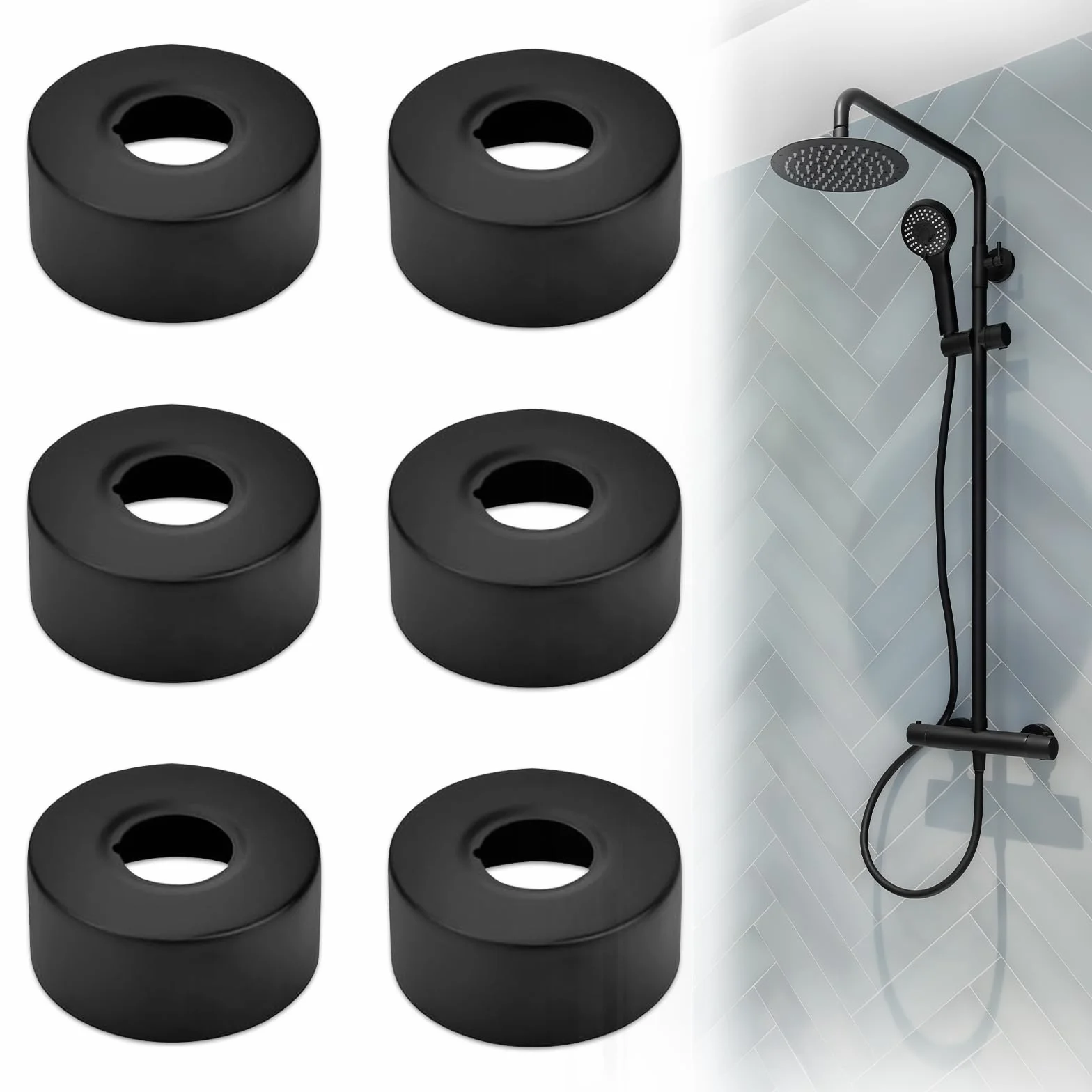 6 Piezas Embellecedor Grifo Ducha, Collares de Tubería Embellecedor Radiador Roseta de Acero Inoxidable Cubierta de Tubo para Baño Grifos Ducha Radiadores(25 MM)