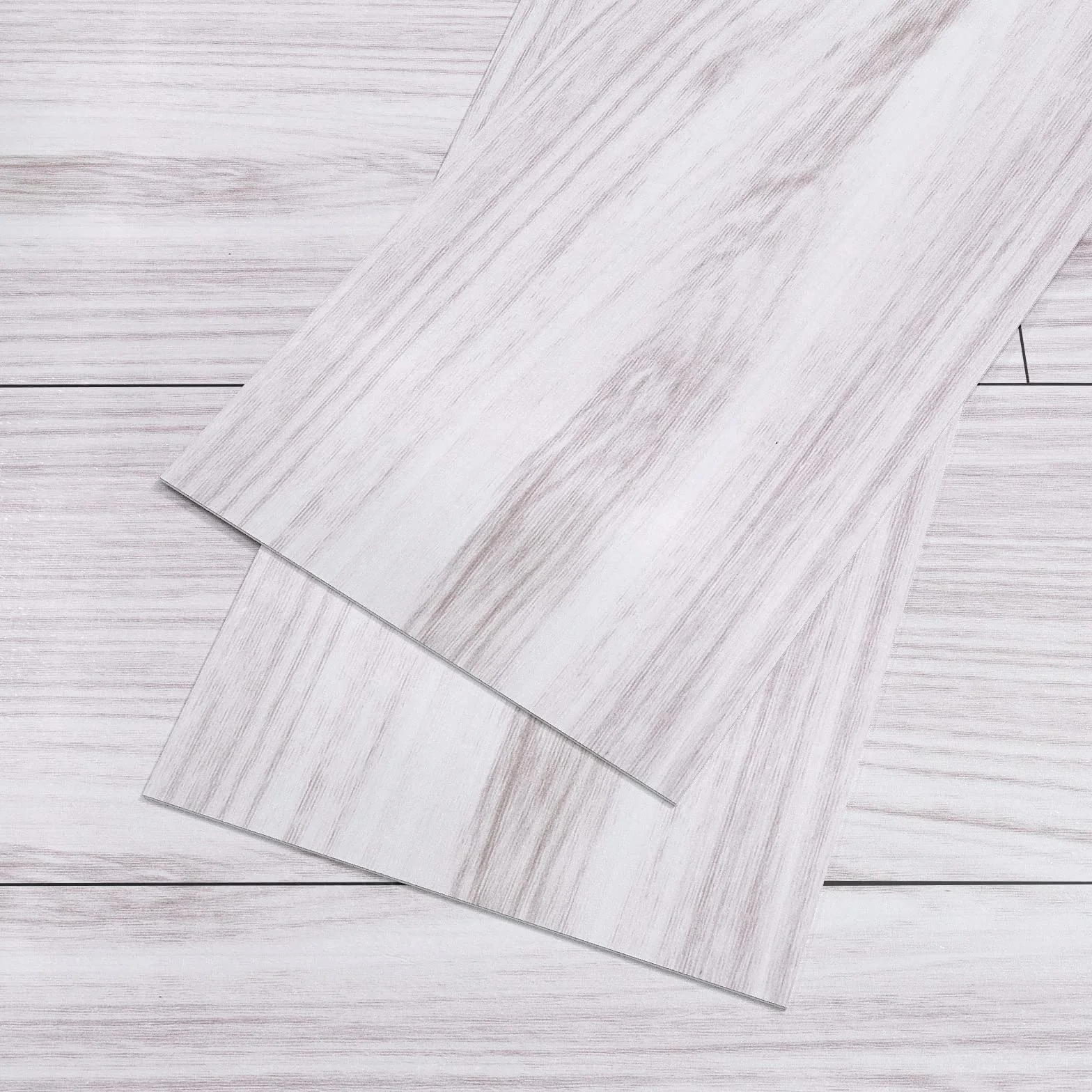 VEELIKE Suelo Vinilo Autoadhesivo Madera Blanca Efecto Madera Papel Adhesivo para Azulejos Baño Baldosas Adhesivas Cocina Dormitorio Salon 0.6mm 90cm×15cm 12 Piezas