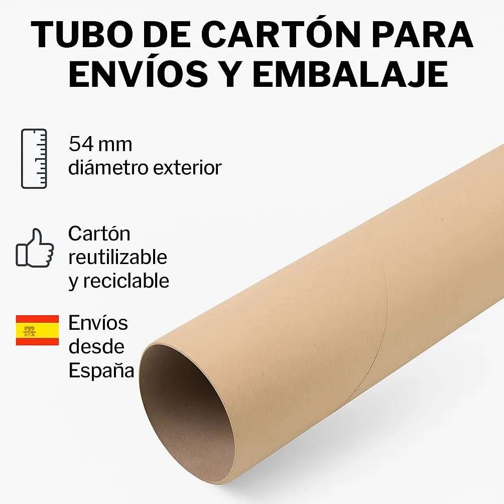 Tubos de Cartón para Envíos y Embalajes 54mm x 150cm