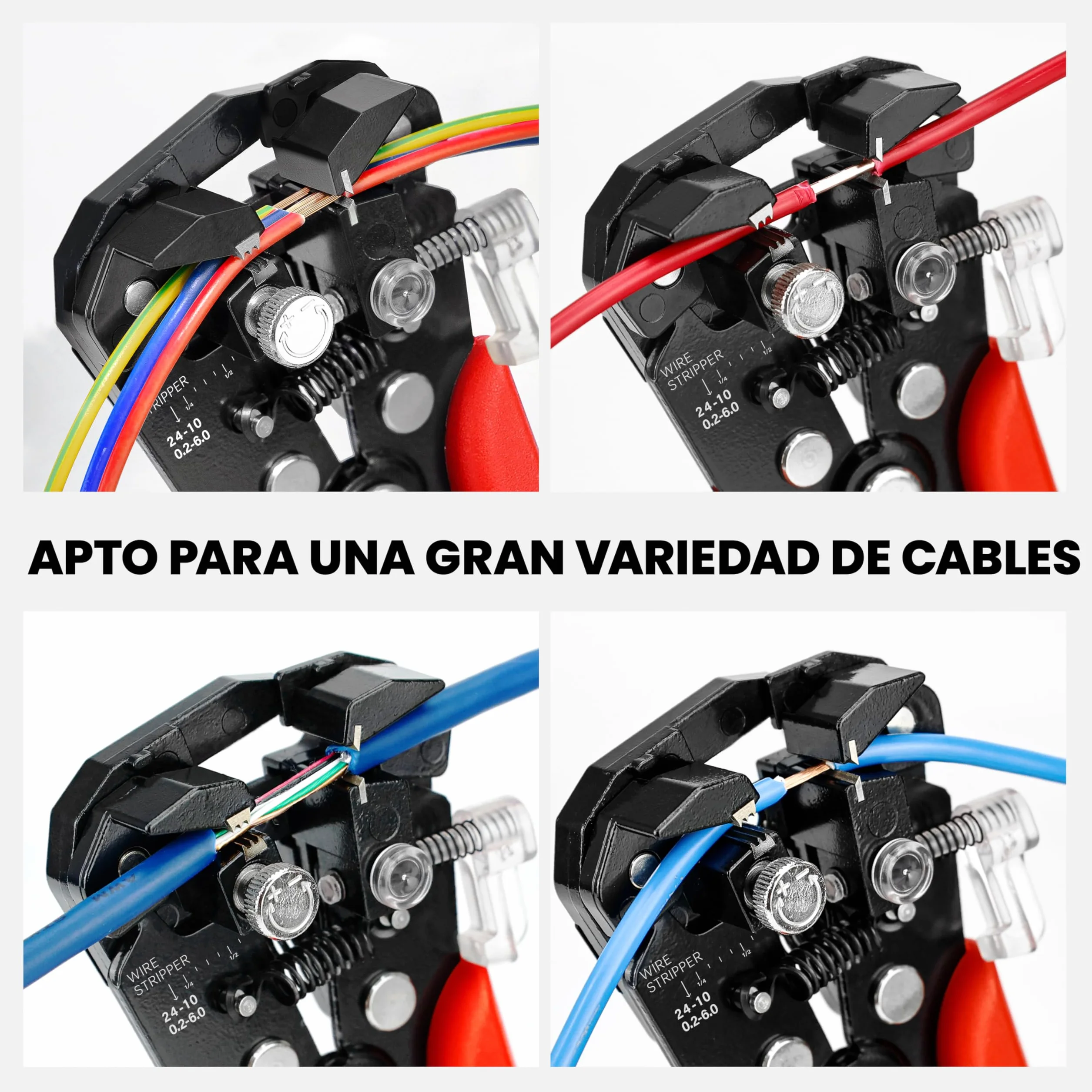 KAIWEETS Alicates Pelacables Automatico, 3 en 1 Pelacables Electricista Profesional Combinados con Cortar, Pelar y Prensar los Terminales, Herramientas Electricista para Pelar Cables