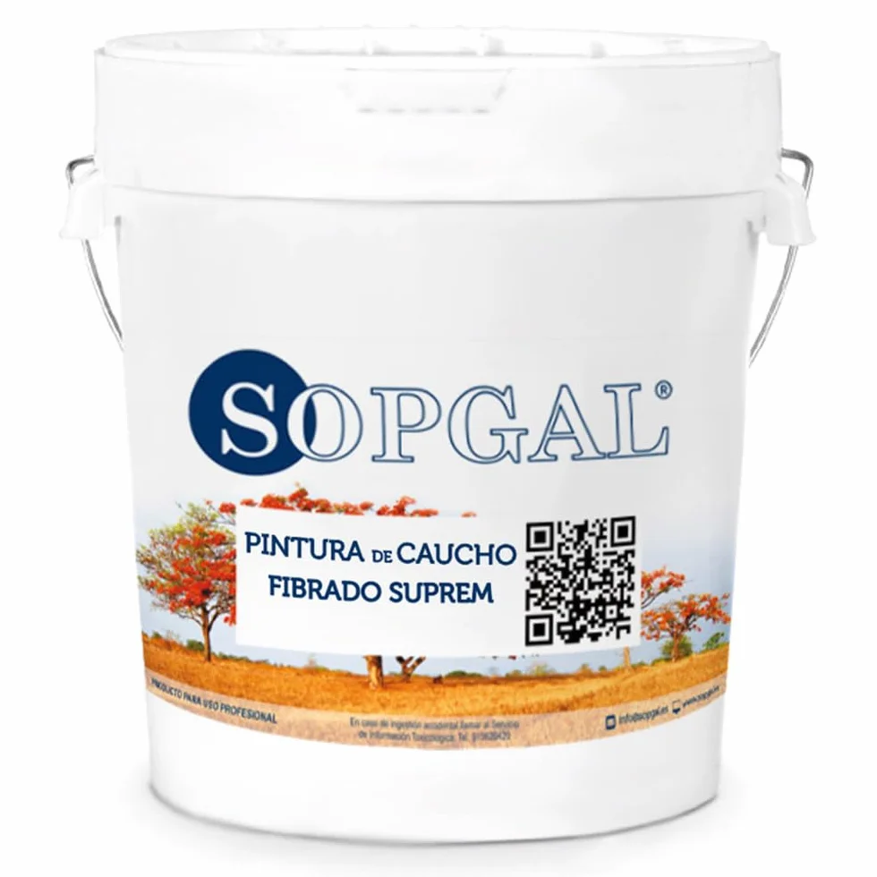 Sopgal Pintura de Caucho Suprem Fibrado (20 kg - Gris) - Resina orgánica para impermeabilizar tejados, fachadas y terrazas
