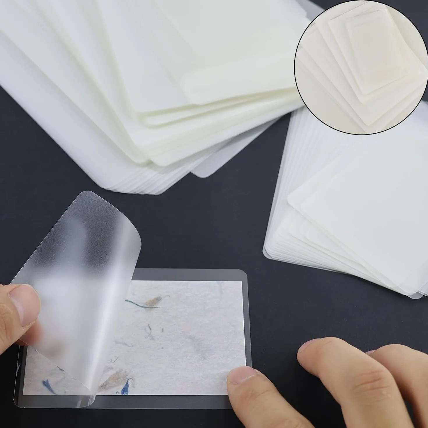 Fundas para plastificar fotos transparentes 150 unidades 5 tamaños