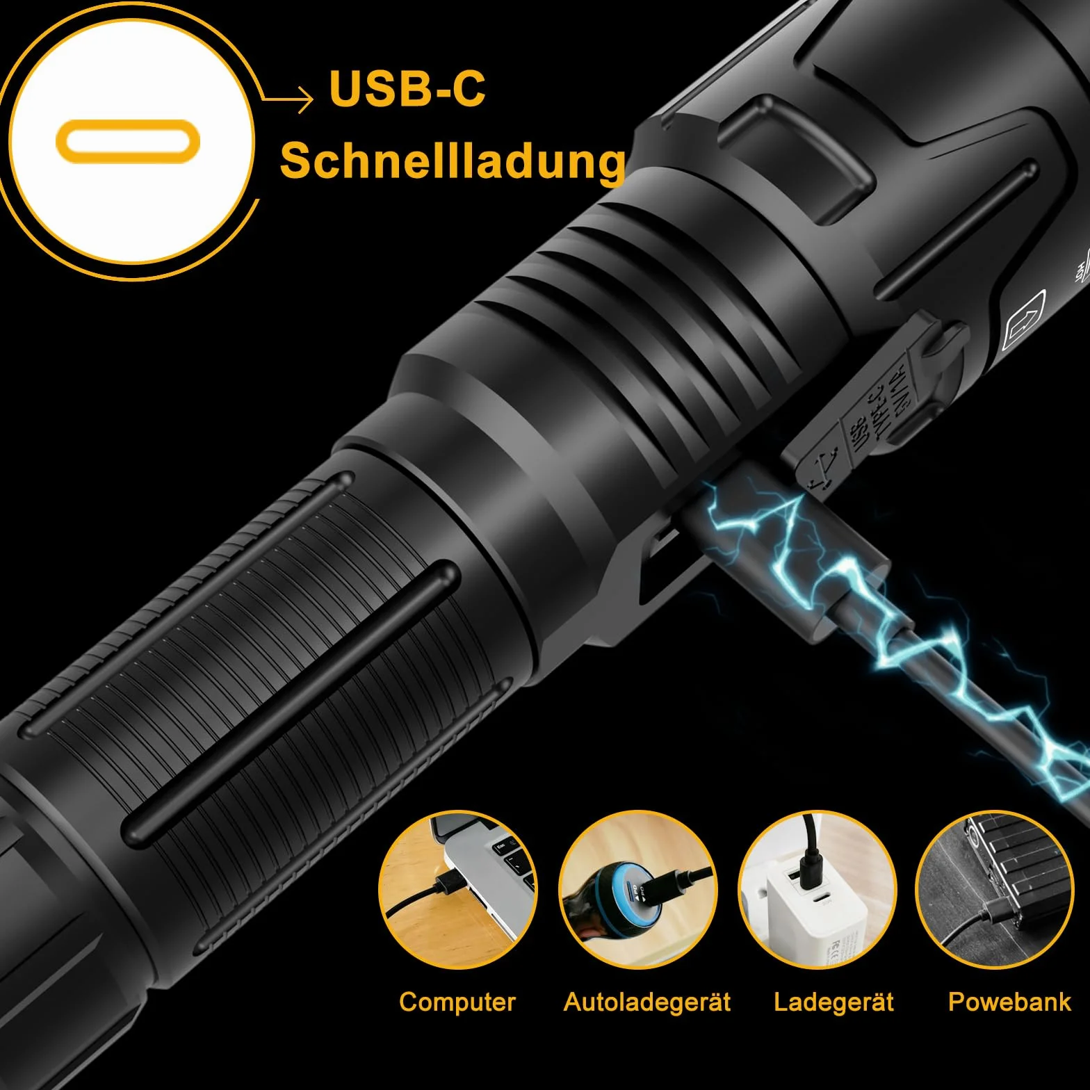 Linternas LED Alta Potencia, 1,000,000 Lúmenes Linterna Recargable Potente Largo Alcance, Linterna Tactica Policial, XHQ99.2 Flashlight De Alta Luminosidad Para Emergencia Camping Regalo
