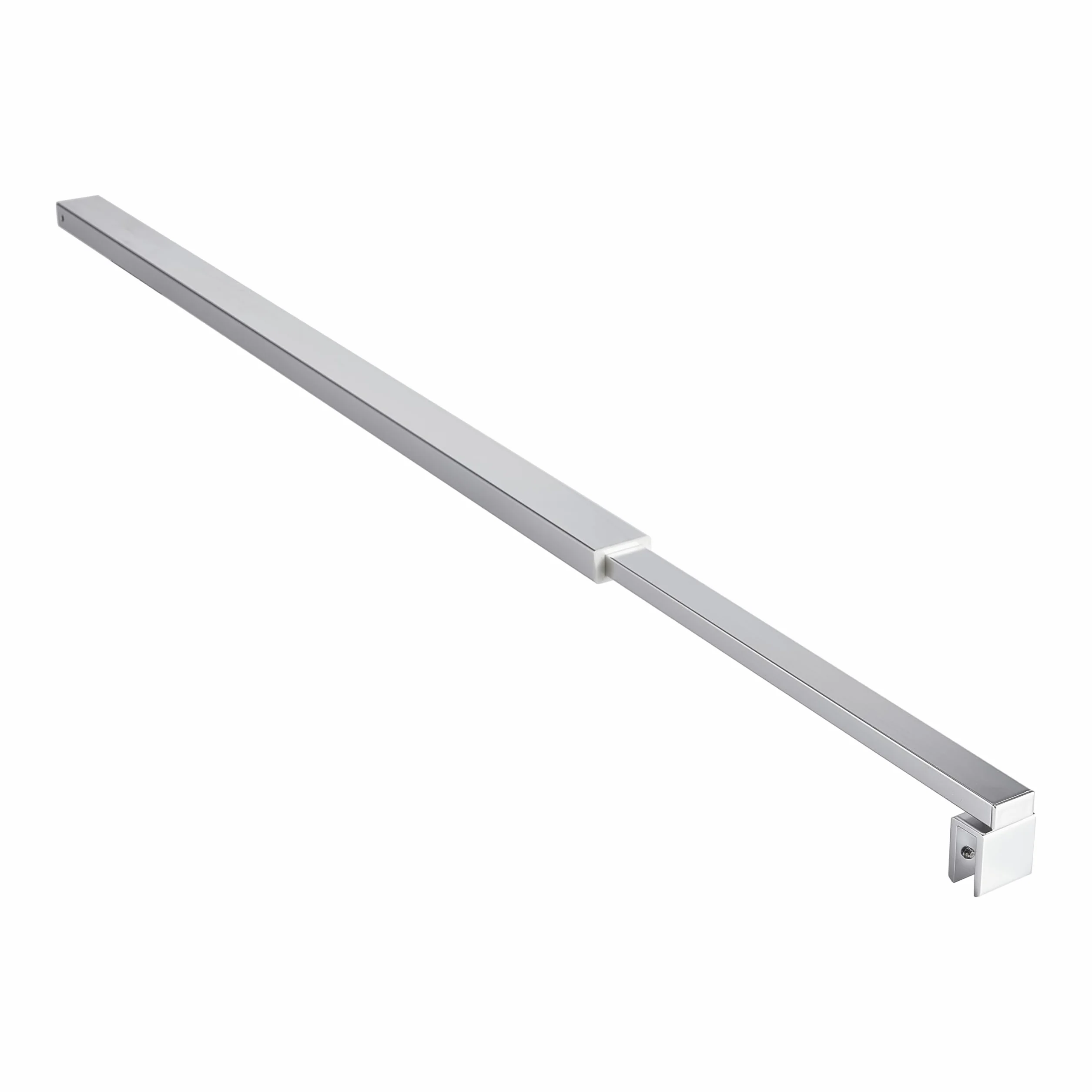 T&K Barra de soporte para mampara de ducha cromado barra telescópica longitud ajustable de 700mm-1300mm, apta para mamparas de ducha y paneles de baño, compatible con vidrio de 6-10mm