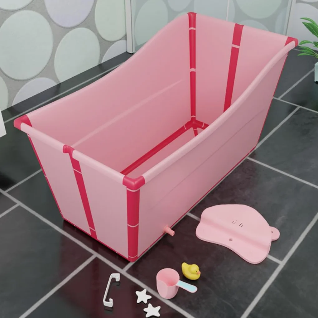 Bañera Plegable Para Adultos, Bañeras Independientes, Bañera Plegable Portátil, Hogar Grande, Lavabo De Ducha Plegable, Sauna Casera Para Bañera Para Adultos, Baño De Hielo Al Aire Libre(Color:Rosa)