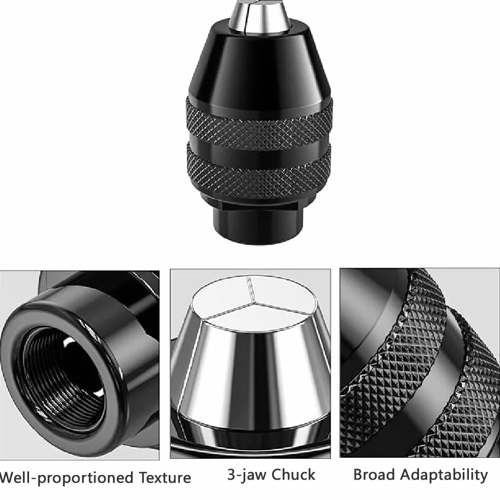Juego de pinzas de portabrocas para accesorios Dremel para brocas Dremel, con adaptador de cambio rápido y herramienta de tuerca de taladro giratoria, kit de repuesto de tamaño de vástago de 1/32 a 1