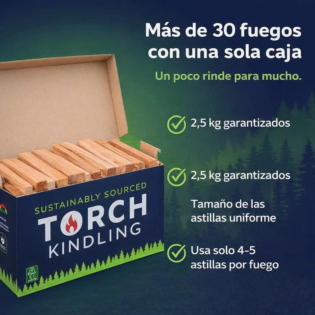 Natural Secado al Horno Torch Kindling 2,5 kg para Estufas de leña Barbacoa Pizza Chimenea