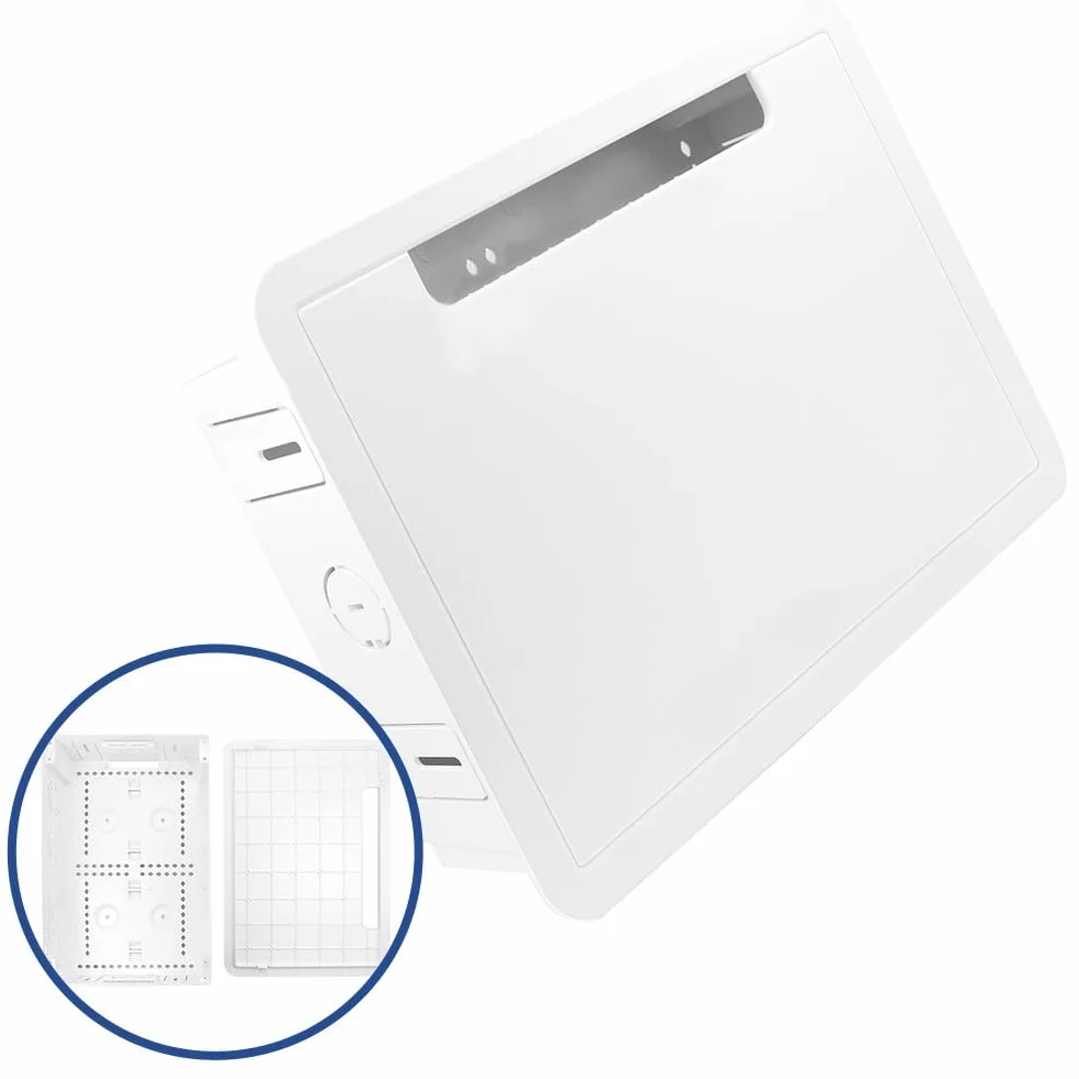 DAZZLEEX Caja de gestión de cables para unidad de TV o medios de pared, organizador de cables y cables de 9 pulgadas empotrable