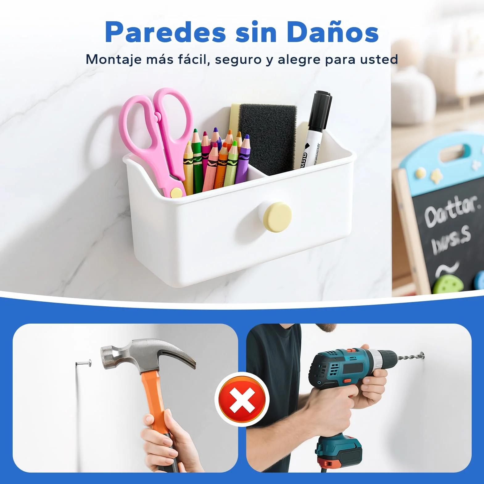 HOMMAND Cinta Adhesiva Doble Cara, 40 Piezas Almohadillas Extrafuerte, Espuma, Cuadrado y Redondo, Blanco