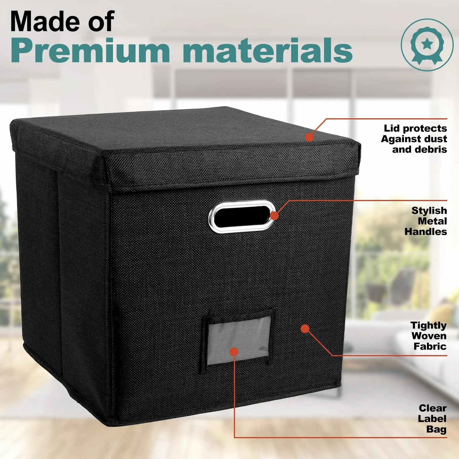 Caja de almacenamiento para discos de vinilo 33 x 33 x 33 cm organizador para álbumes LP