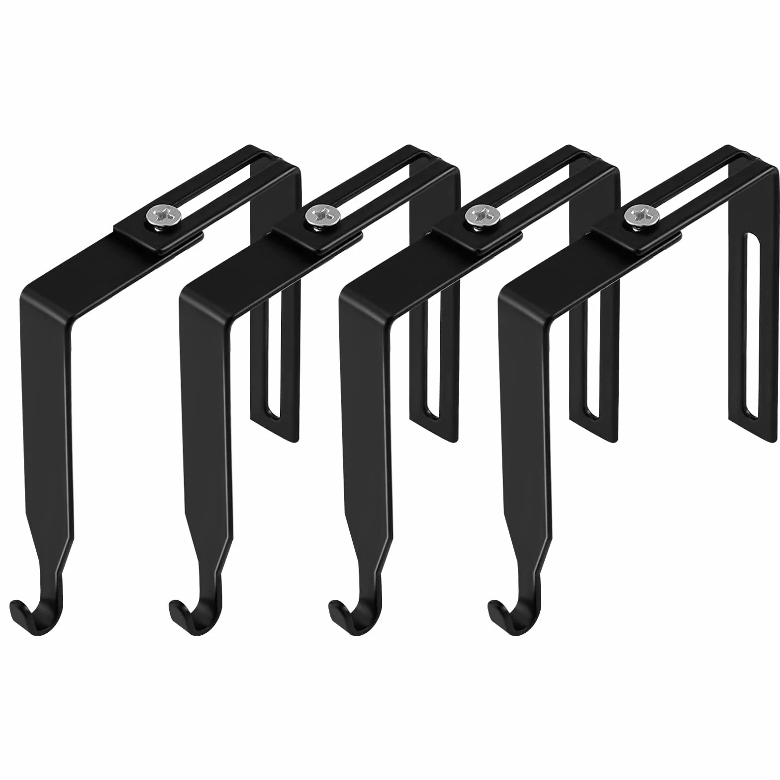 Perchas ajustables para cubículo sobre la puerta, 4 ganchos de metal, ajuste de 1.35 a 2.4 pulgadas