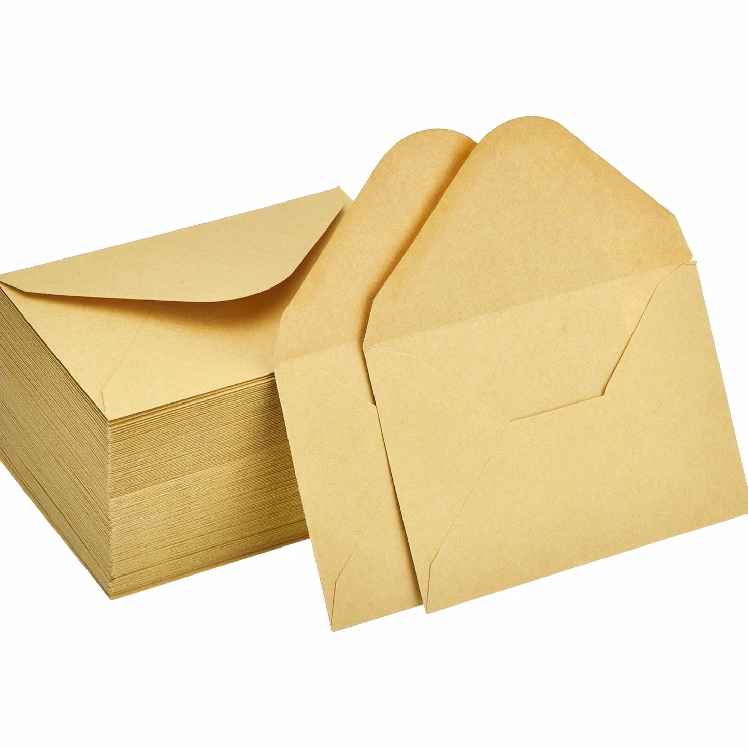 120 Piezas de Mini Sobres de Kraft Sobres de Tarjeta de Regalo Sobre de Tarjeta de Boda Fiesta Oficina Sobres de Aleta Clásica de Piezas Pequeñas, 4,4 x 3 Pulgadas