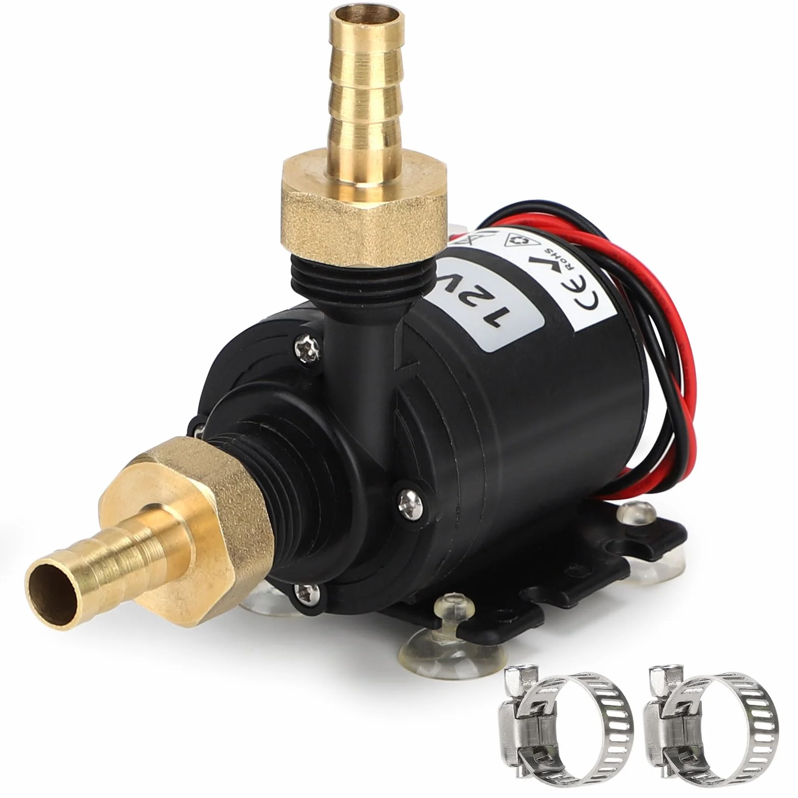SWAWIS Bomba Sumergible para Pozo DC 12V 19W 800L/H Bomba de Cerámica Núcleo