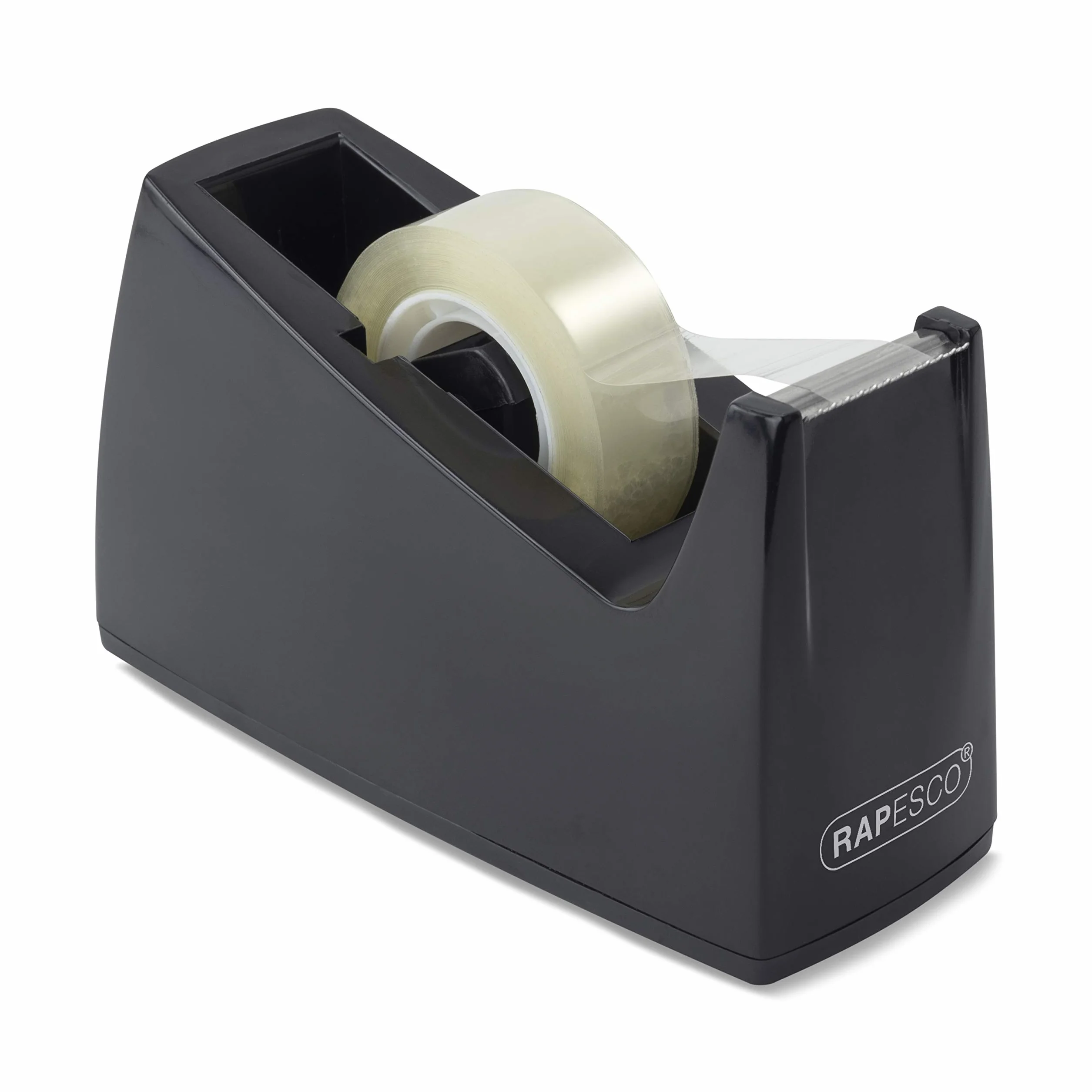 Rapesco RPTD30BK Dispensador de Cinta Adhesiva 300, 25 mm, Negro