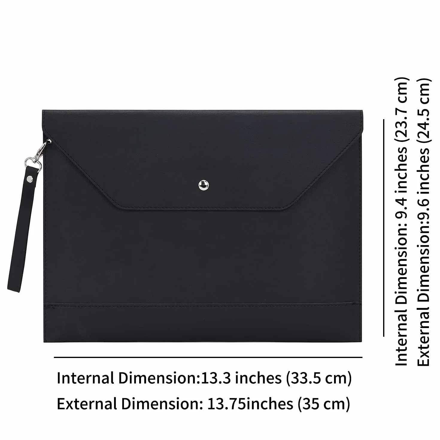 Wonderpool A4 Funda de PU Cuero Sobres Archivos con Bolsillos Internos Organizador Multifunción (Negro)
