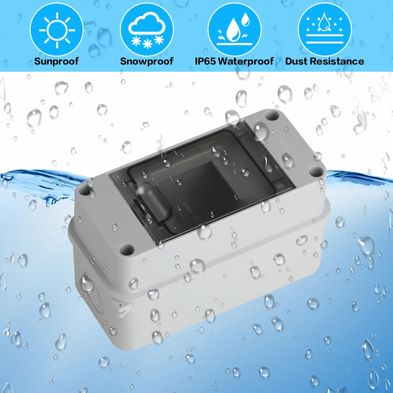 Caja de Distribución Estanca Exterior IP65 5 Módulos Eléctrica Plástico 2 Piezas