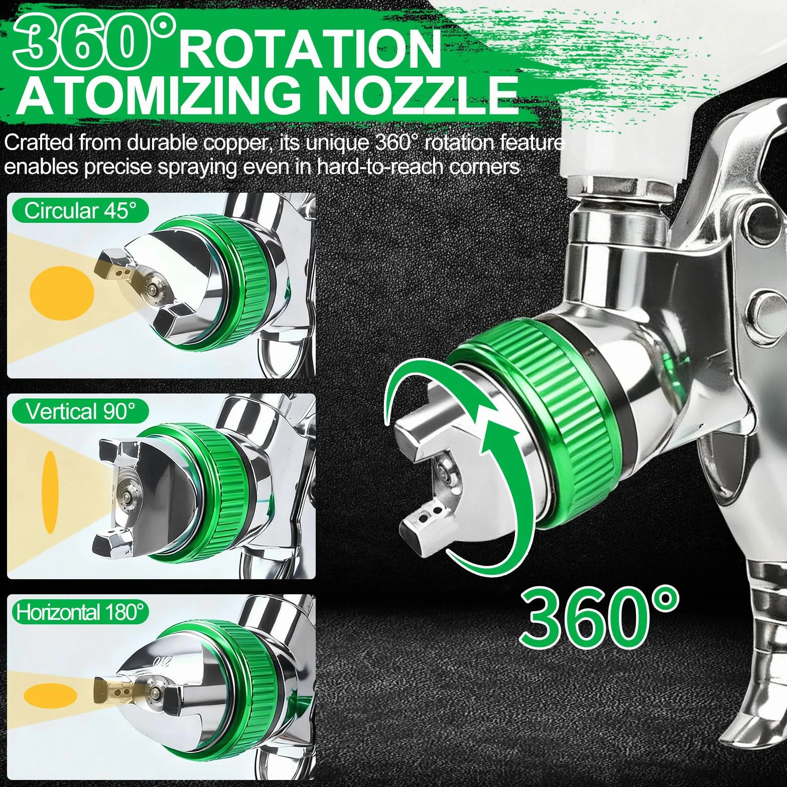 HVLP Pistola pulverizadora de Aire comprimido Profesional con boquillas de 1,4 mm, 1,7 mm, 2,0 mm y 2,5 mm, Sistema de pulverización de Pintura, Pistola con Vaso de plástico de 600 ml