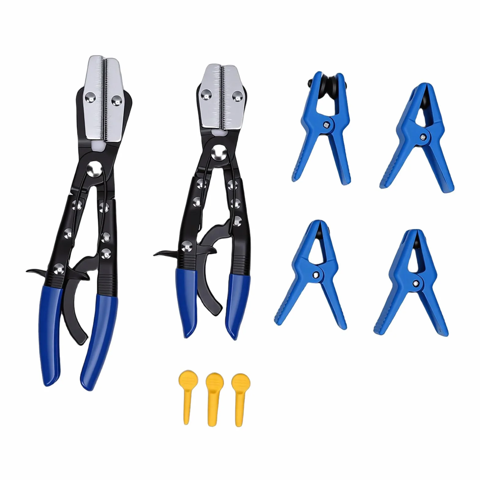 Master Line Stopper Set Versátil 9 Piezas Alicates para Abrazaderas de Línea de y Caja Herramientas Sellado para Mantenimiento Automotriz Caucho Negro Metal