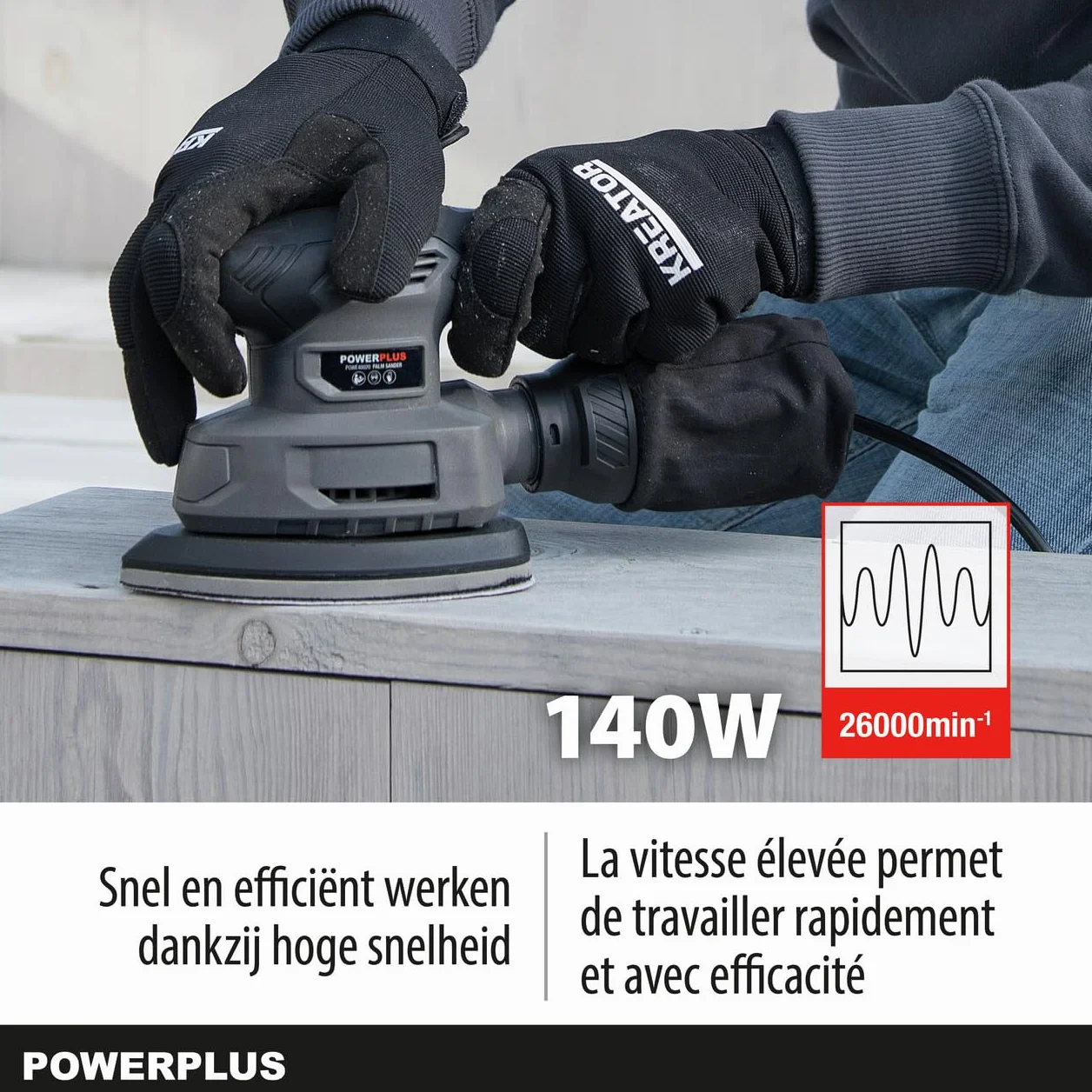 PowerPlus POWE40020 - Lijadora De Mano 140W
