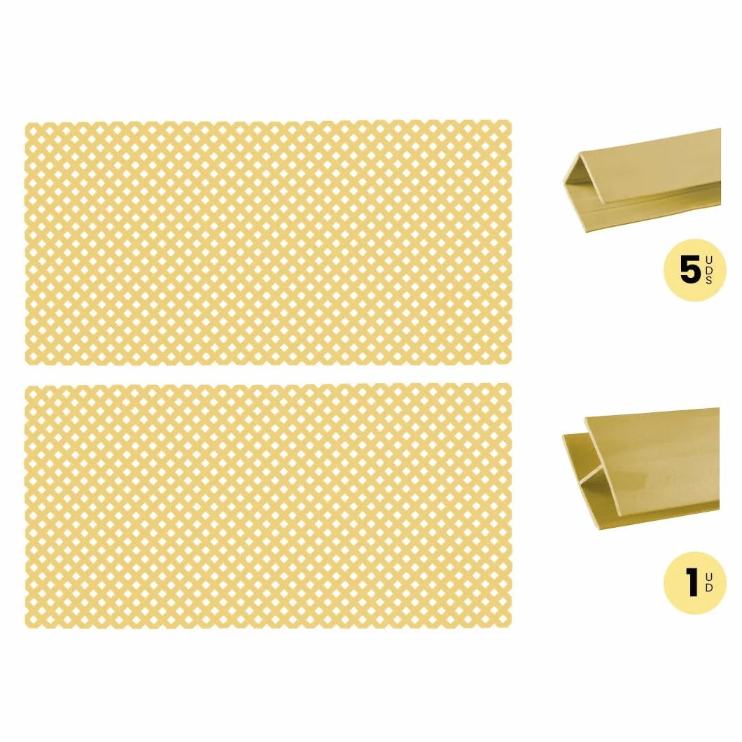Pack INSTALACIÓN Horizontal 2 CELOSÍAS PVC 18 MM Marfil con PERFILES Y UNIÓN 1X2 M