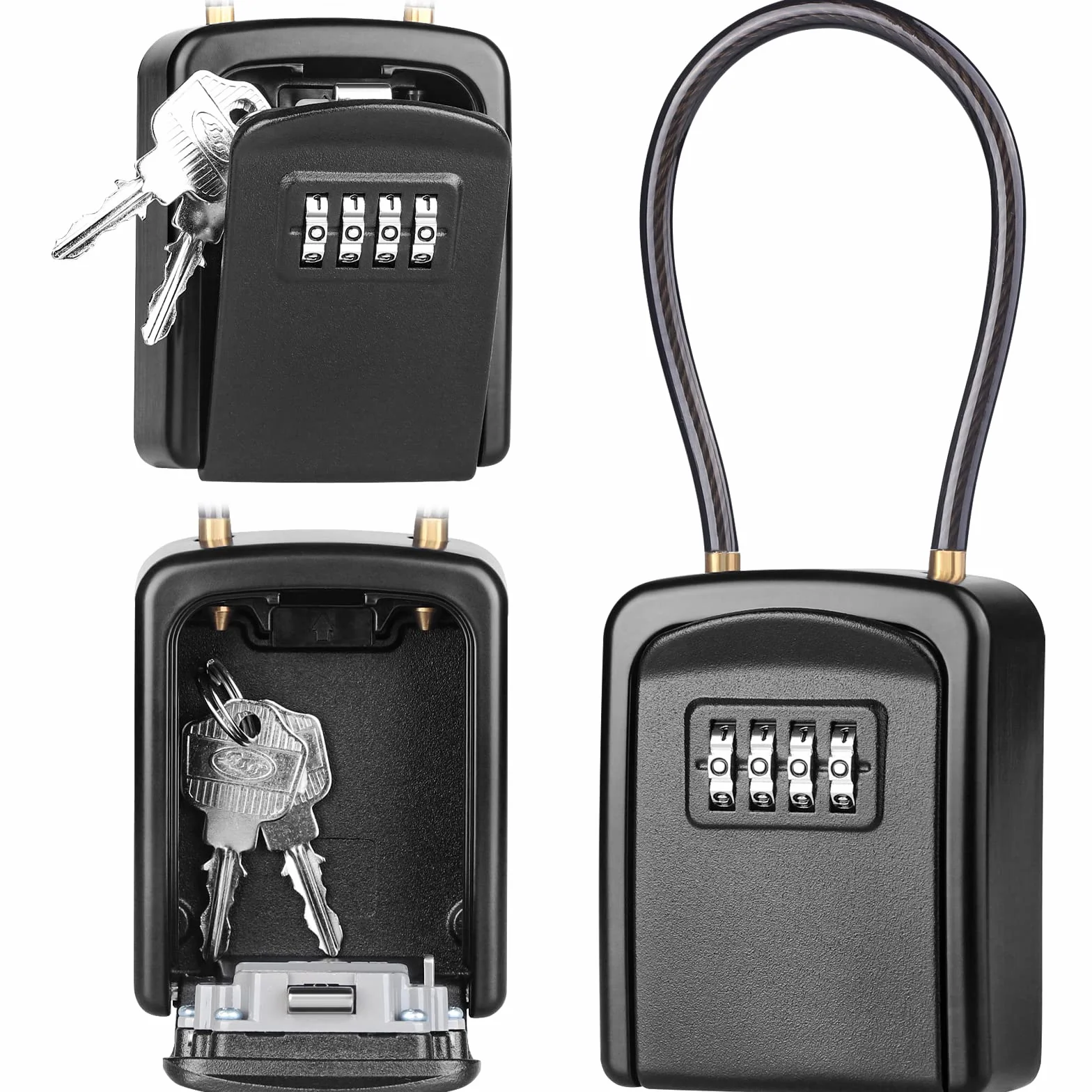Diyife Impermeable Caja de Seguridad para Llaves, Portátil con Cuerda de Alambre, para Hogar Exterior Oficina